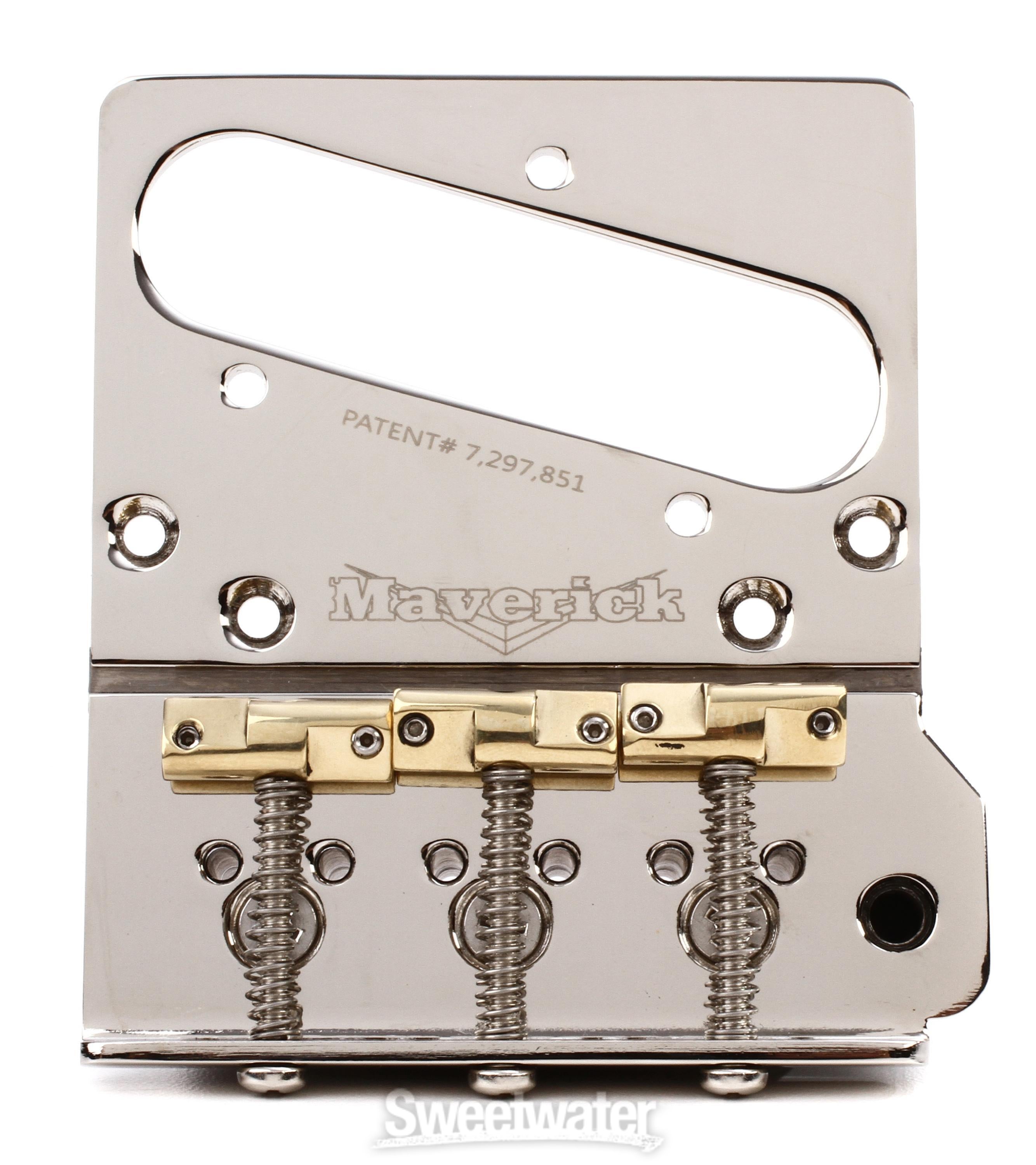 Super-Vee Maverick Tele Bridge Kit - 4-screw Nickel Finish