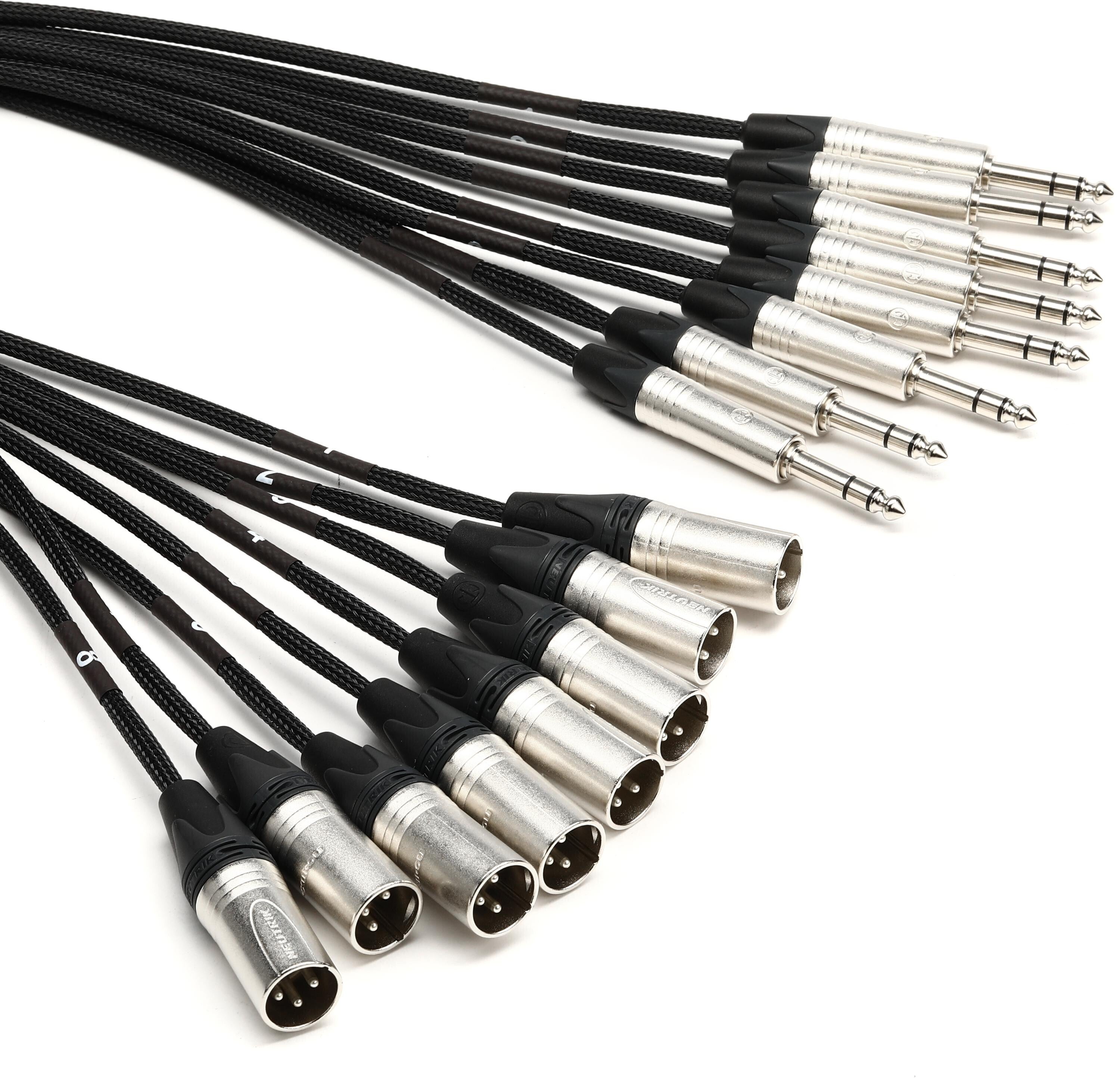 Photo of JUMPERZ J8CHTRS-XM-10 8-channel 1/4 inch TRS Male to XLR Male Snake - 10 foot
