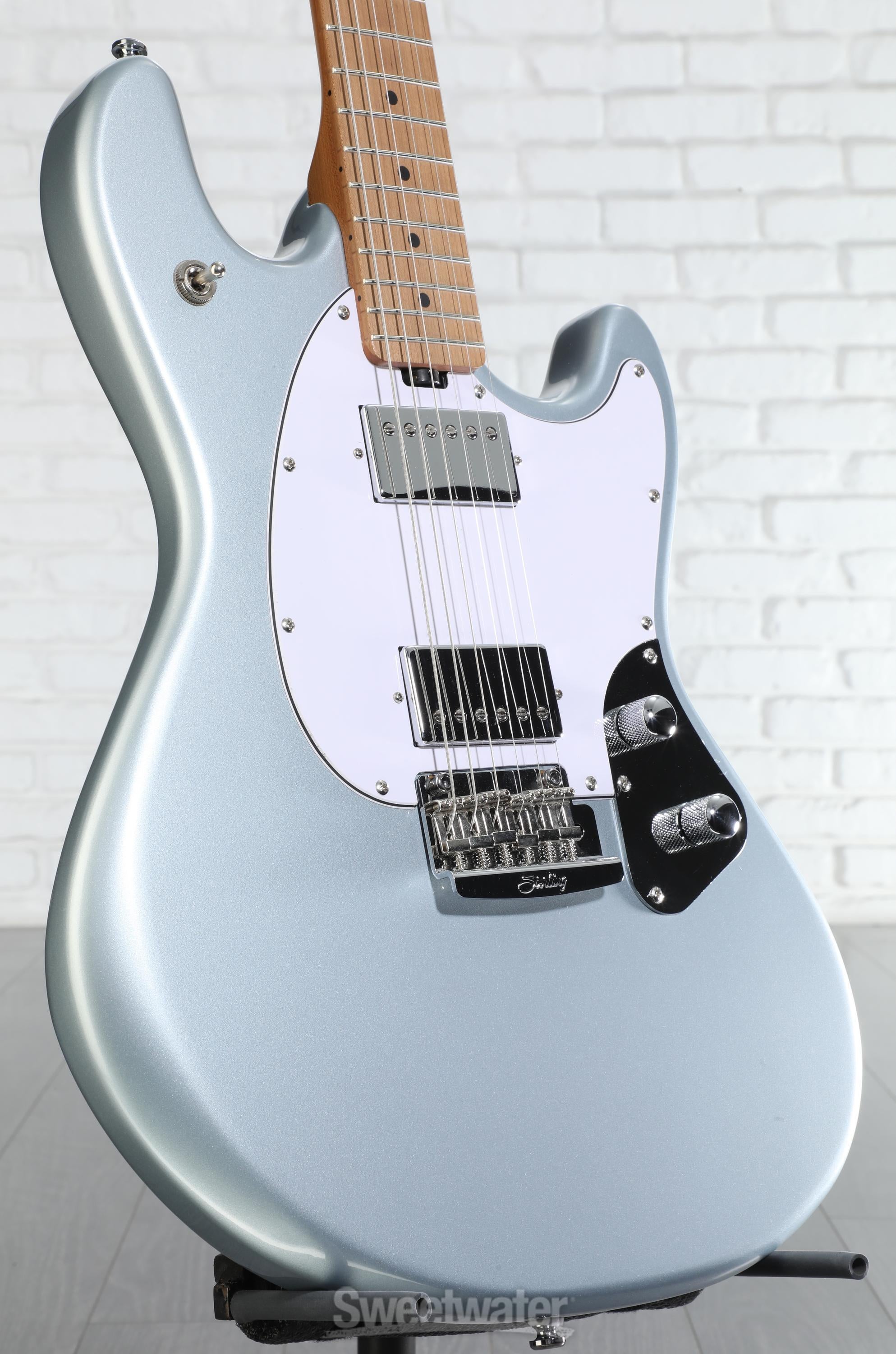 Photo of Sterling By Music Man StingRay SR50 Electric Guitar - Firemist Silver