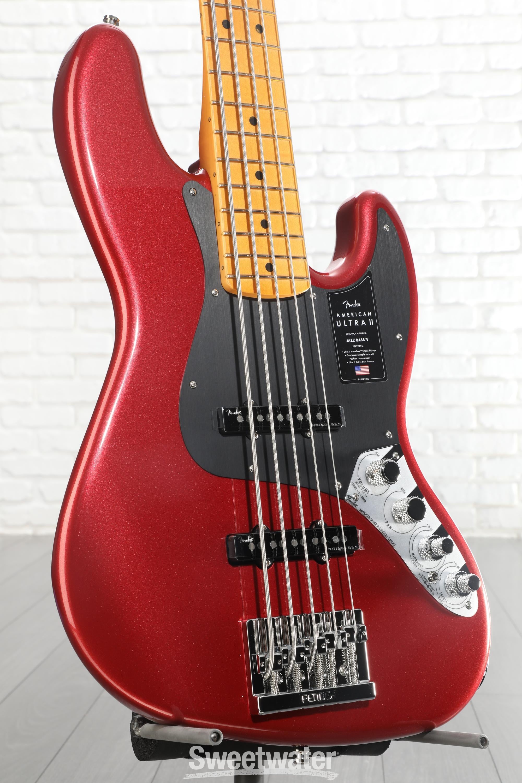 Fender American Ultra II Jazz Bass V - Sinister Red, Maple