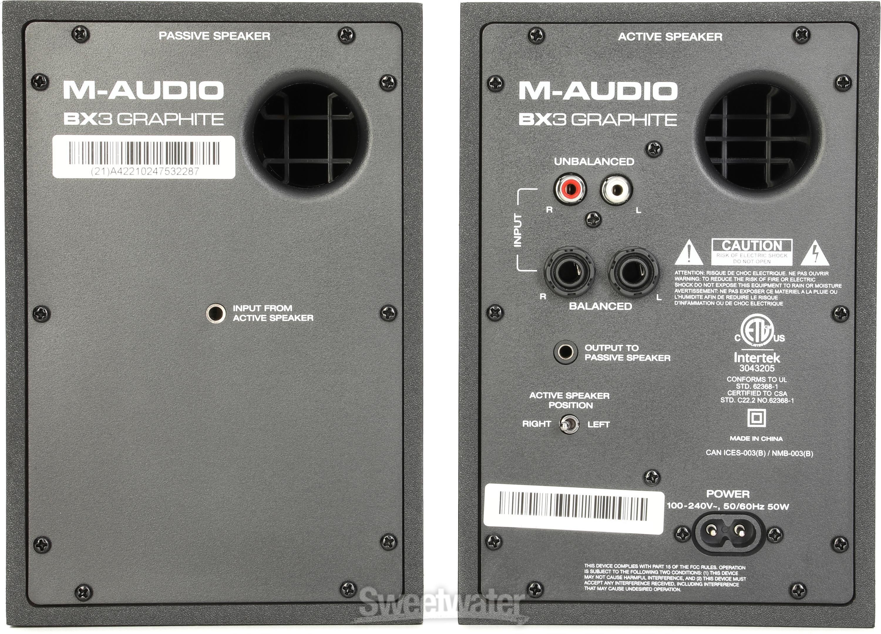 M-Audio BX3 Graphite 3.5-inch Active Studio Monitors