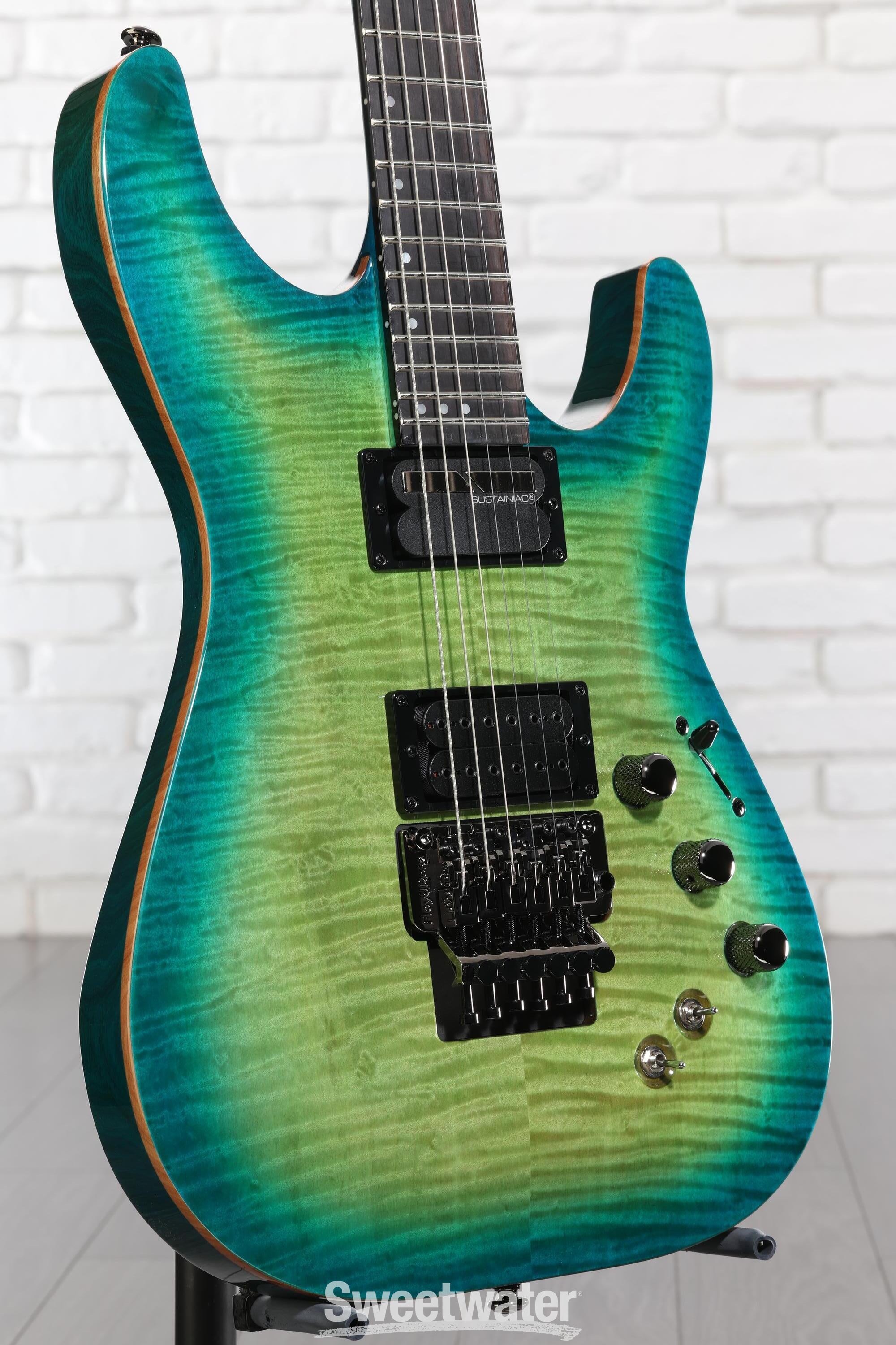 Photo of Schecter BlackJack SLS C-1 FR-S Electric Guitar - Aquaburst - Sweetwater Exclusive
