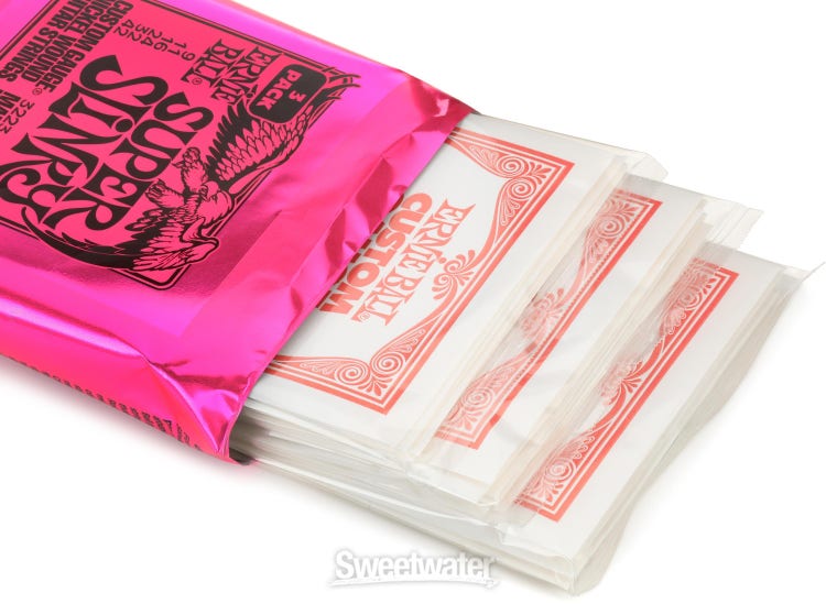 Ernie Ball 3223 Super Slinky Nickel Wound Electric Guitar Strings - .009-.042 Factory 3-pack