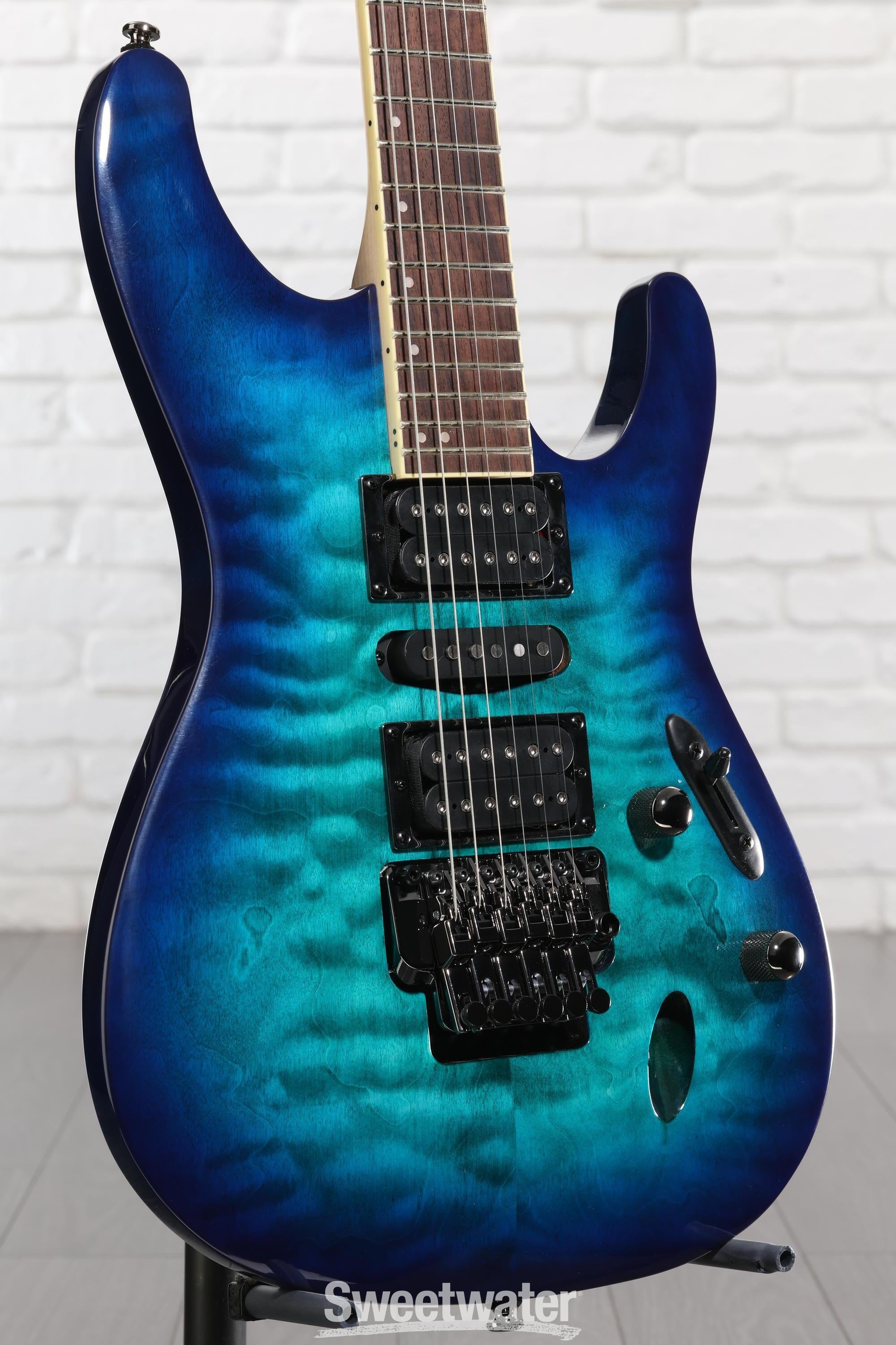 Ibanez S670QM Electric Guitar - Sapphire Blue | Sweetwater
