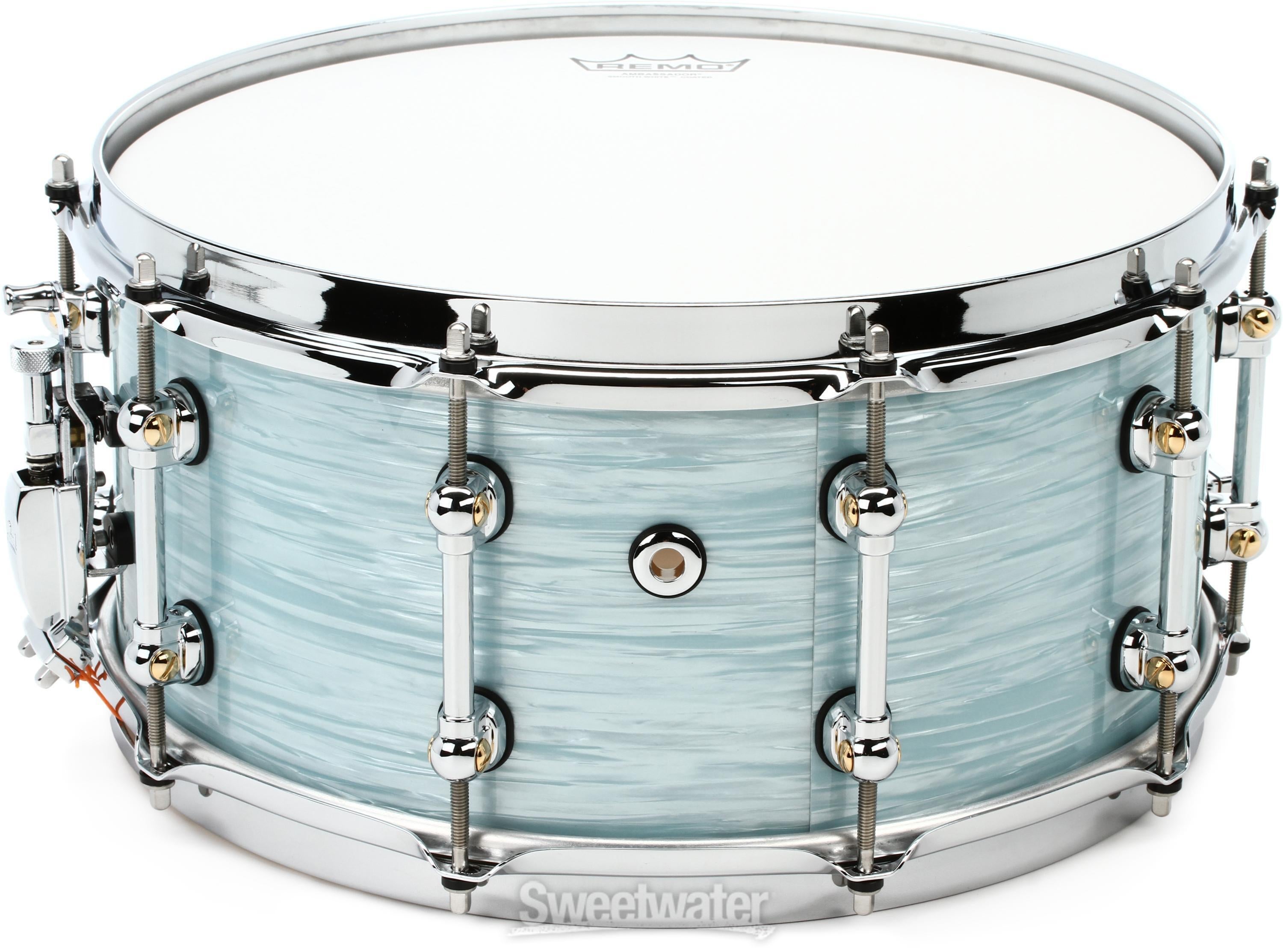 Pearl Music City Custom Masters Maple Reserve Snare Drum - 6.5 x 14-inch -  Ice Blue Oyster
