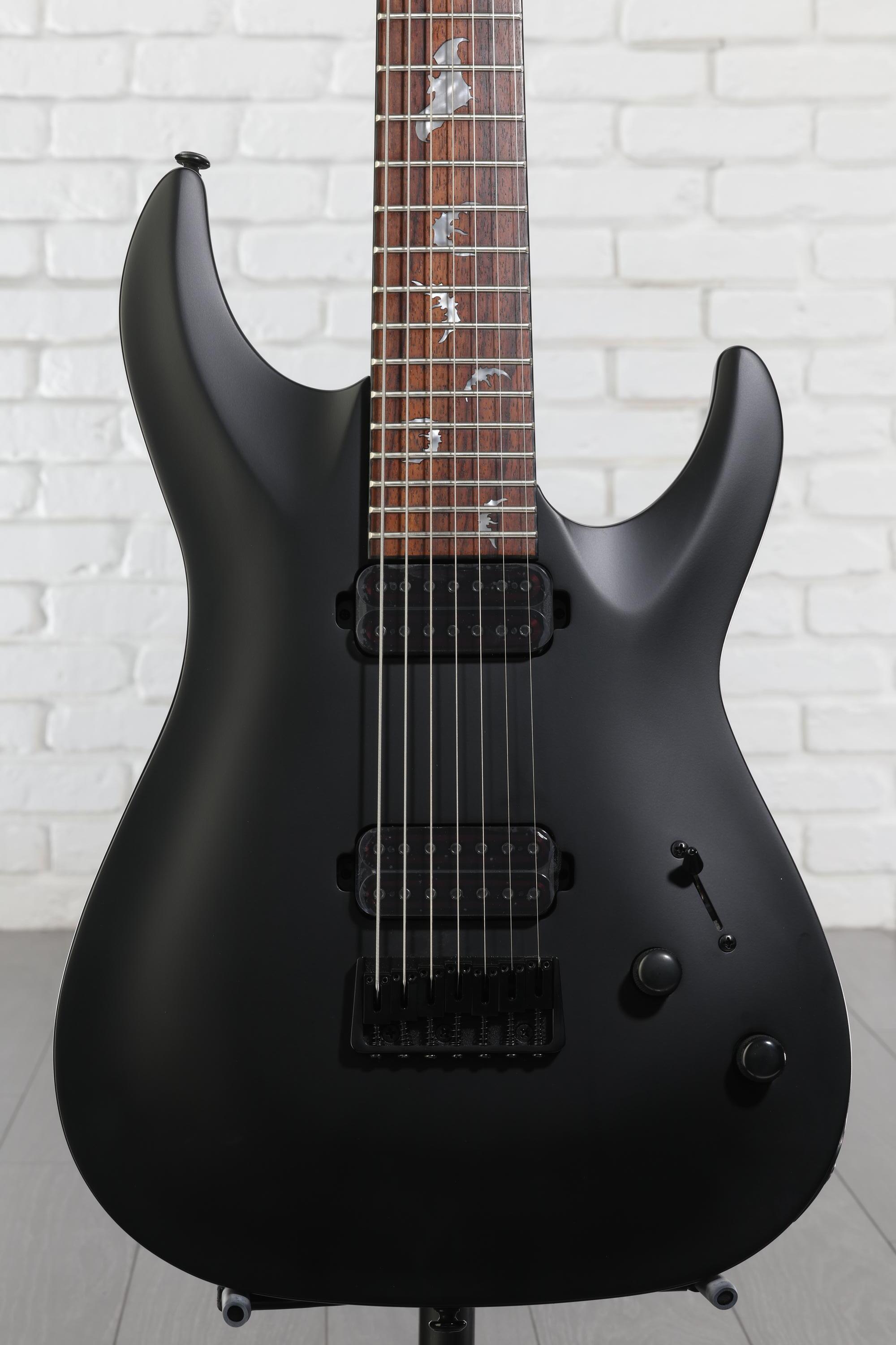 Schecter Damien-7 SBK Electric Guitar - Satin Black | Sweetwater