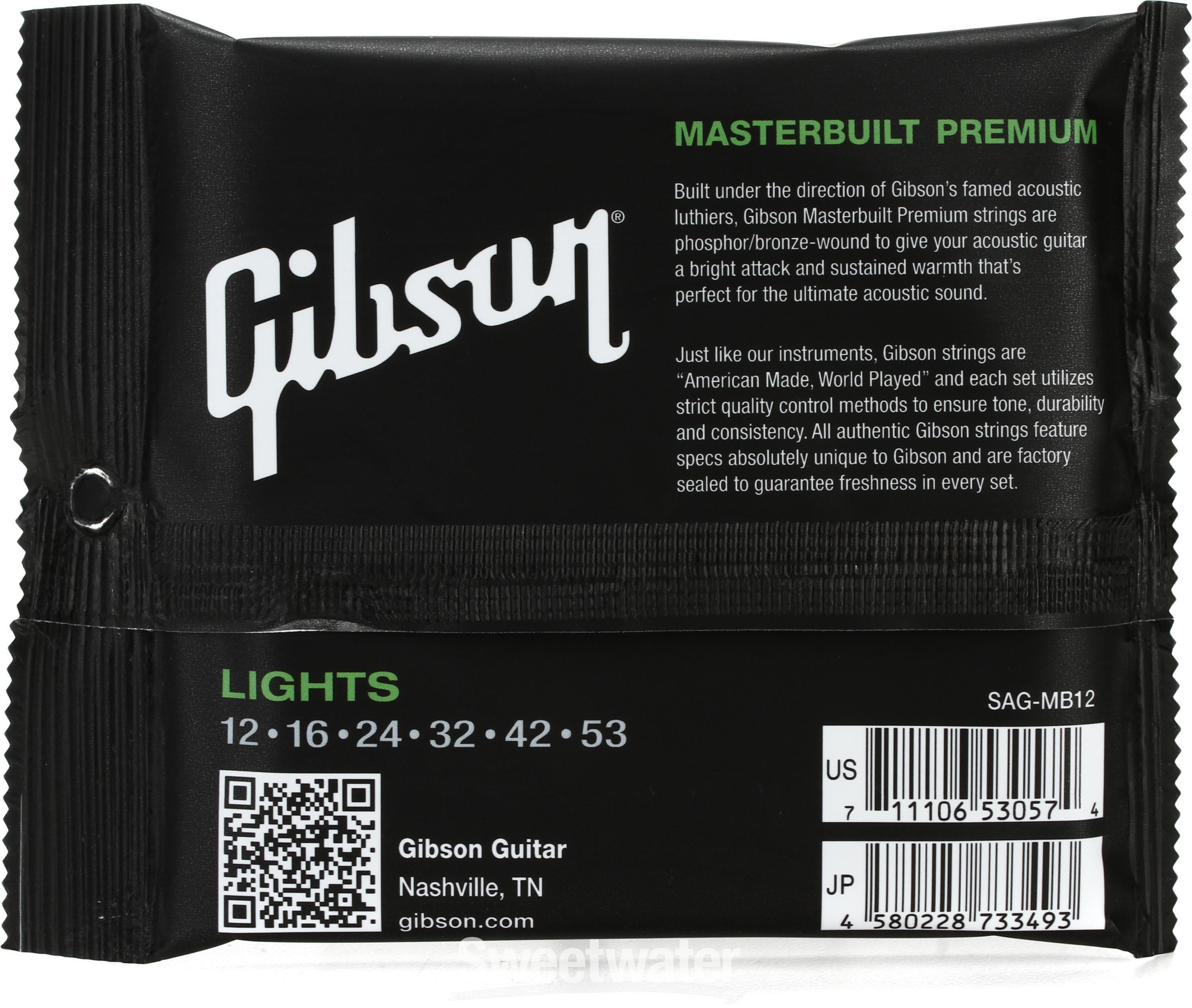 Gibson Accessories SAG MB12 Masterbuilt Premium Phosphor Bronze