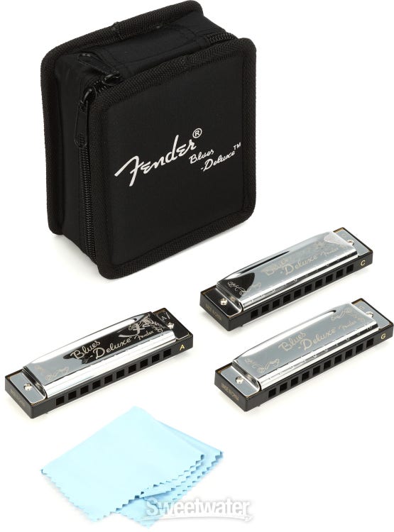 Fender Blues Deluxe Harmonicas (3-Pack with Case, Keys of C, G and