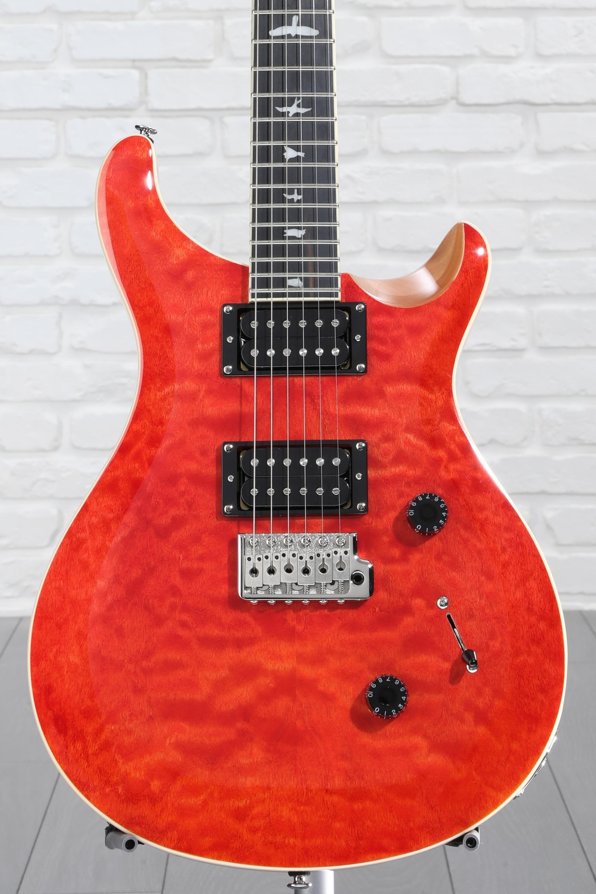 PRS SE Custom 24 Electric Guitar - Quilt Blood Orange, Sweetwater Exclusive