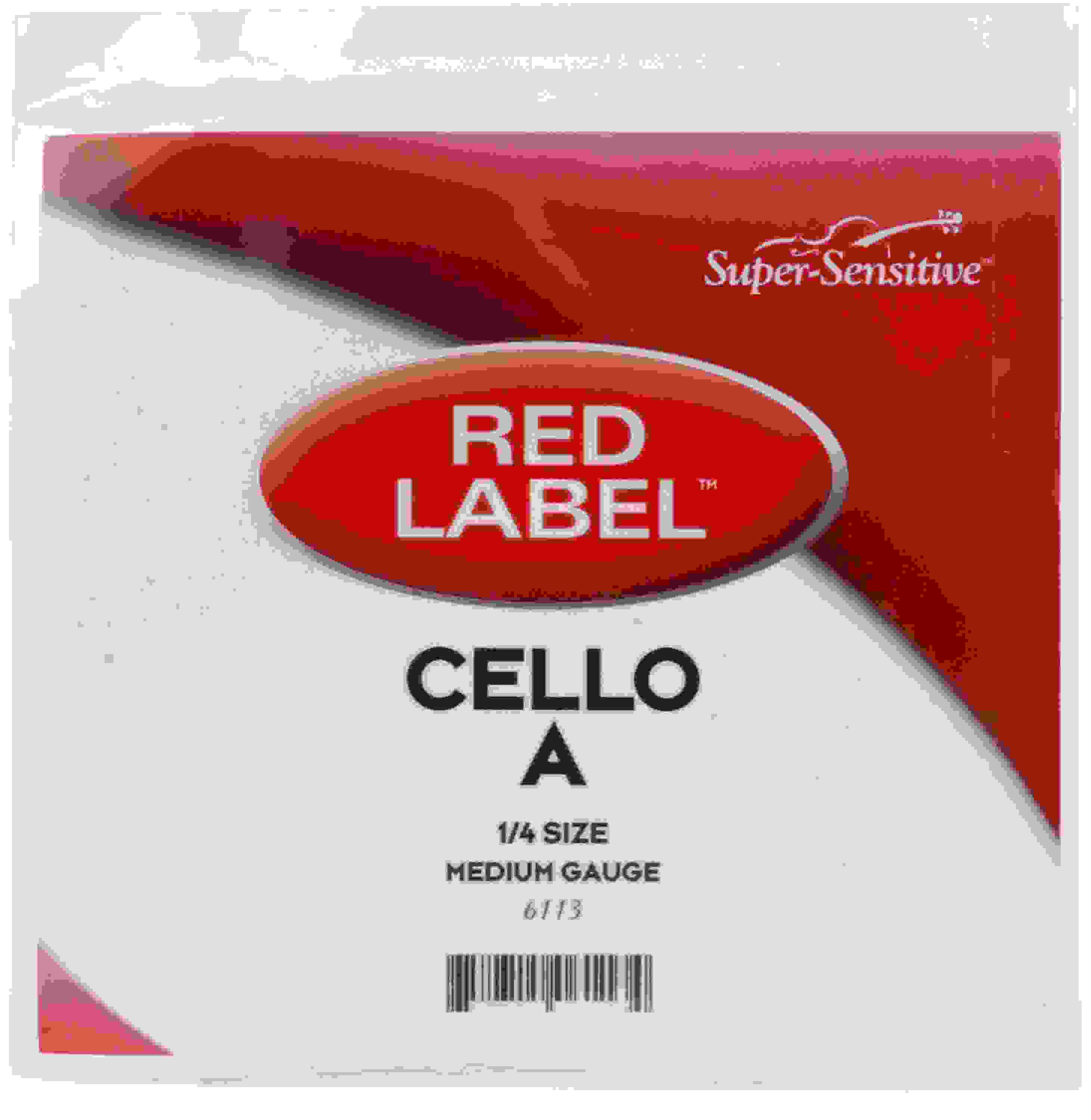Super-Sensitive 6113 Red Label Cello A String - 1/4 Size