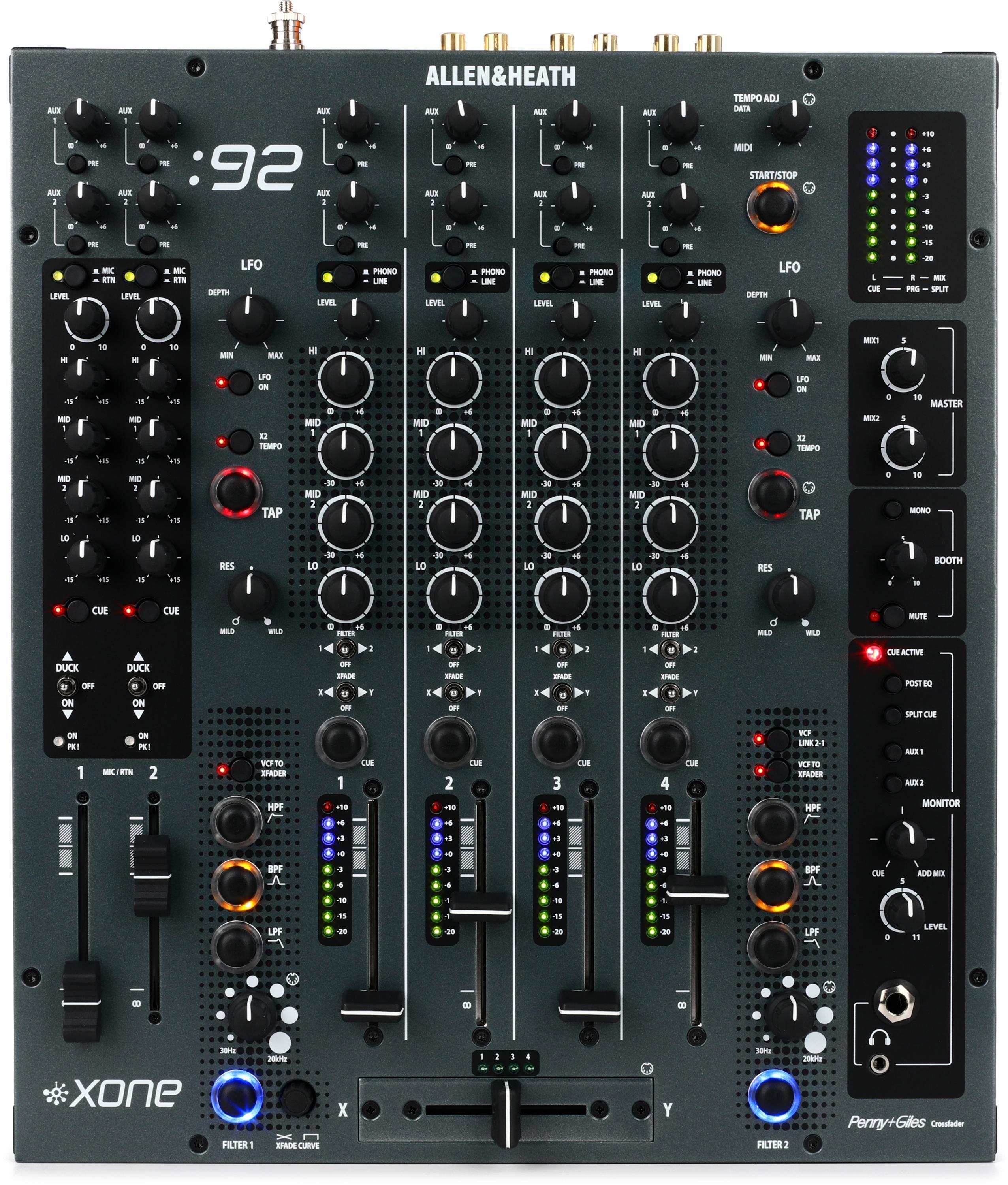 Allen  Heath Xone:92 Analogue DJ Mixer with band EQ and Multi-mode  Filters Sweetwater