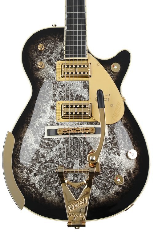 Gretsch G6134TG Limited-edition Paisley Penguin Electric Guitar -  Blackburst over Black and Silver Paisley Sparkle