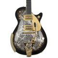 Photo of Gretsch G6134TG Limited-edition Paisley Penguin Electric Guitar - Blackburst over Black and Silver Paisley Sparkle