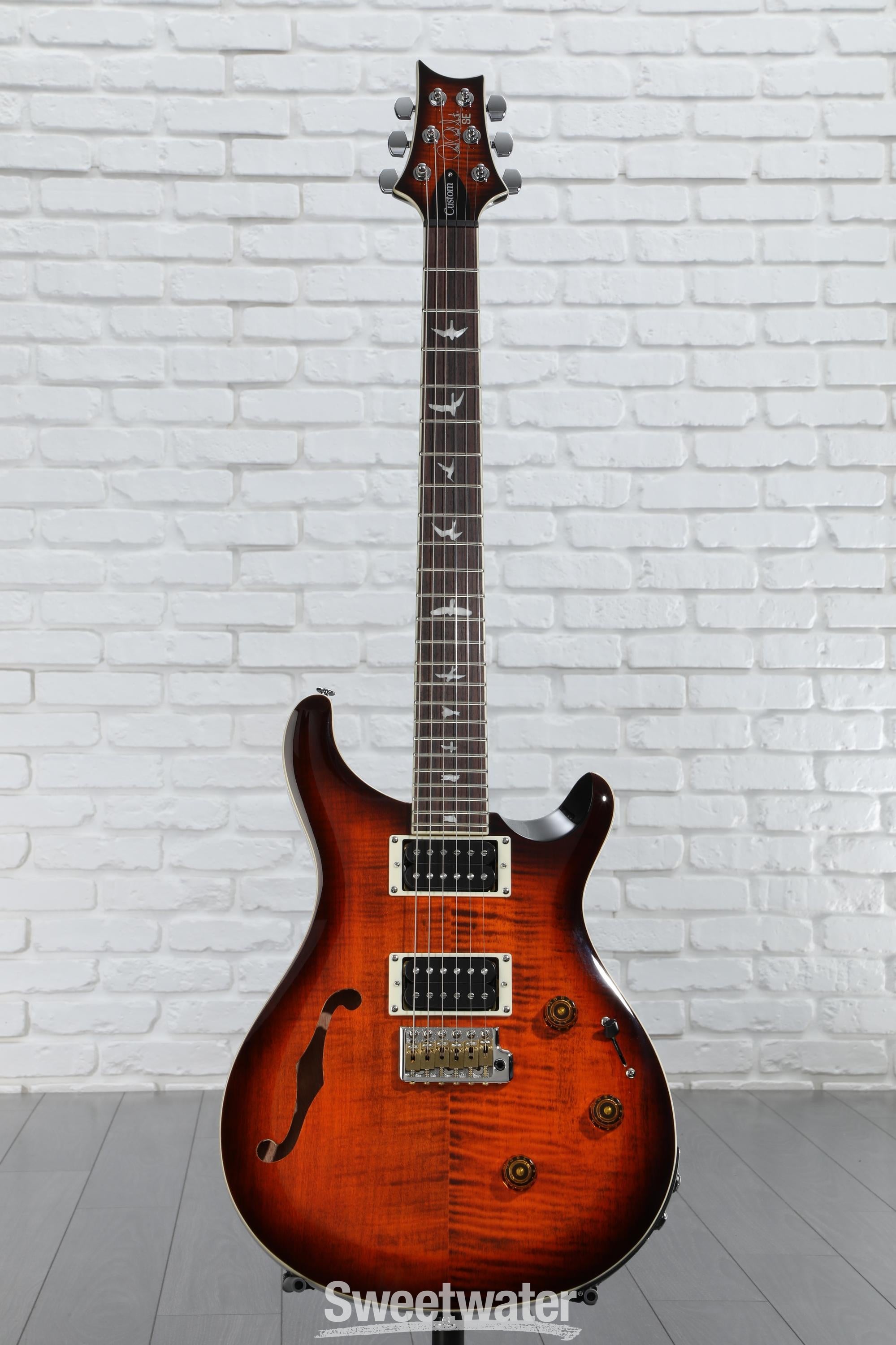 ギター PRS Custom 24 Semi-Hollow PRS SE Custom 24 Semi-Hollow Piezo Orange Tiger Smokeburst NEW
