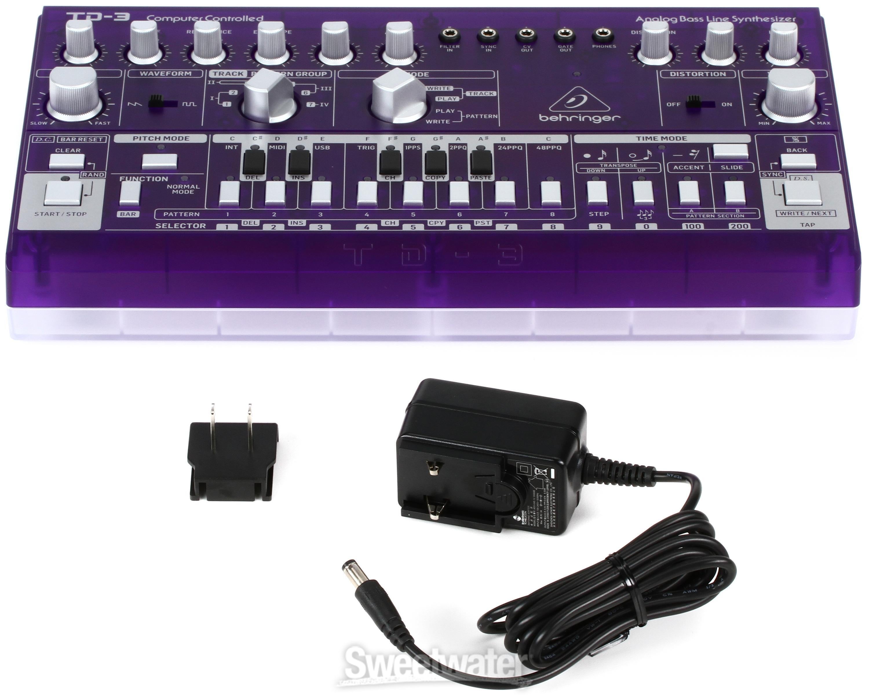 Behringer TD-3-GP Analog Bass Line Synthesizer - Purple | Sweetwater