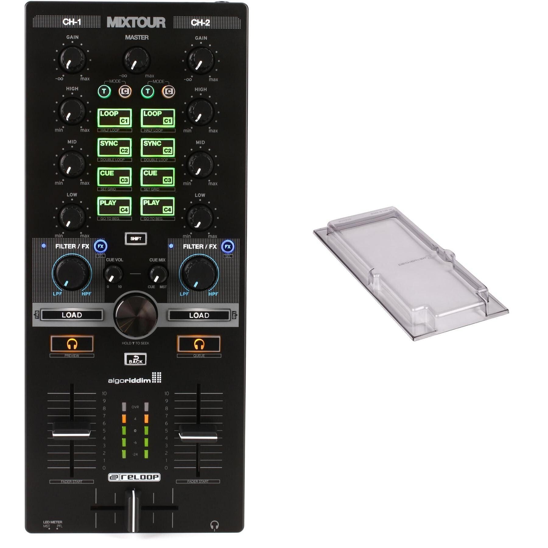 Reloop Mixtour 2-channel DJ Controller with Dust Cover | Sweetwater