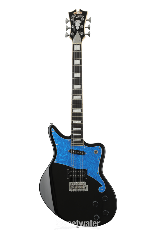 D'Angelico Premier Bedford Electric Guitar - Black with Blue Pearl