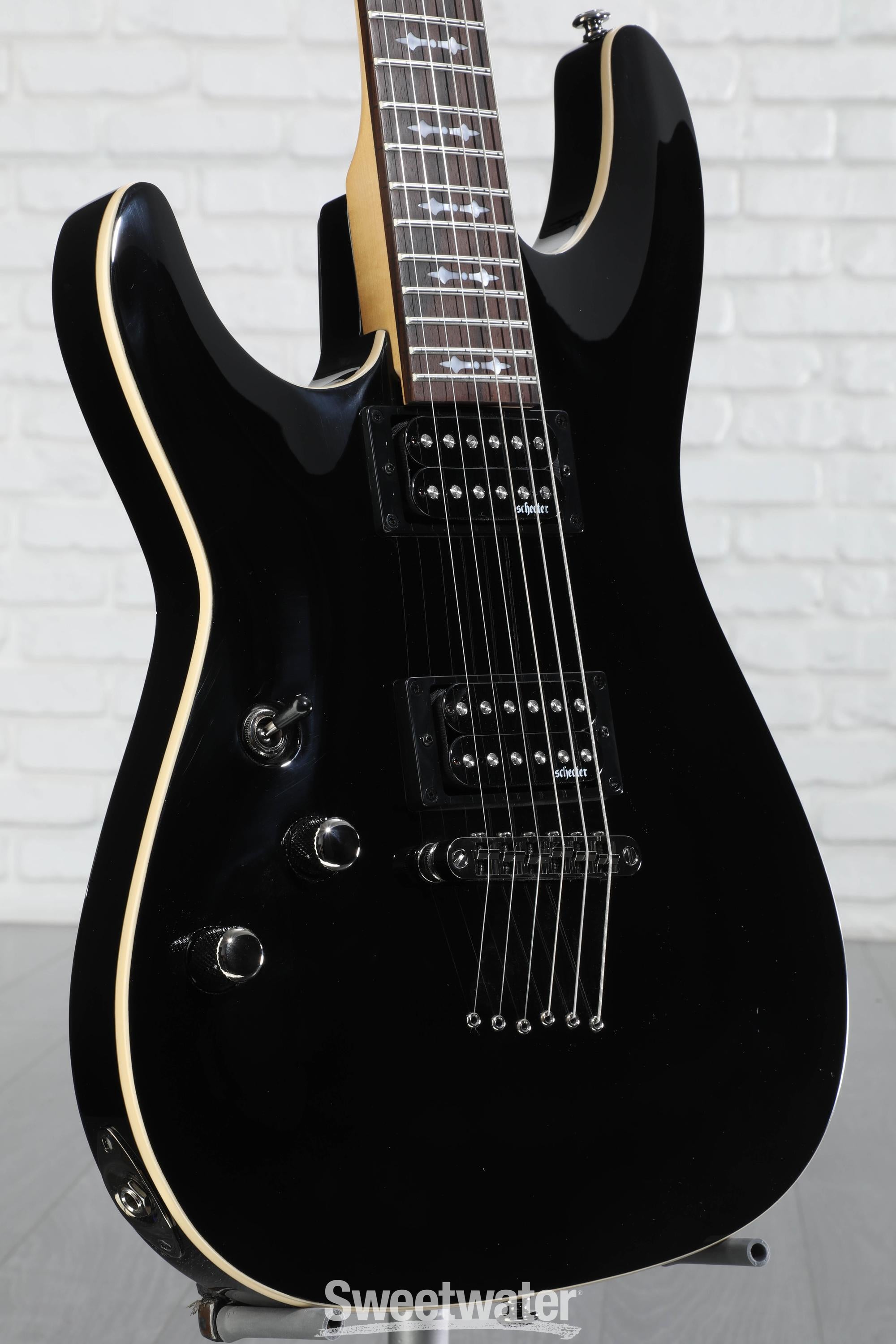 Schecter Omen-6 Left-handed Electric Guitar - Gloss Black | Sweetwater