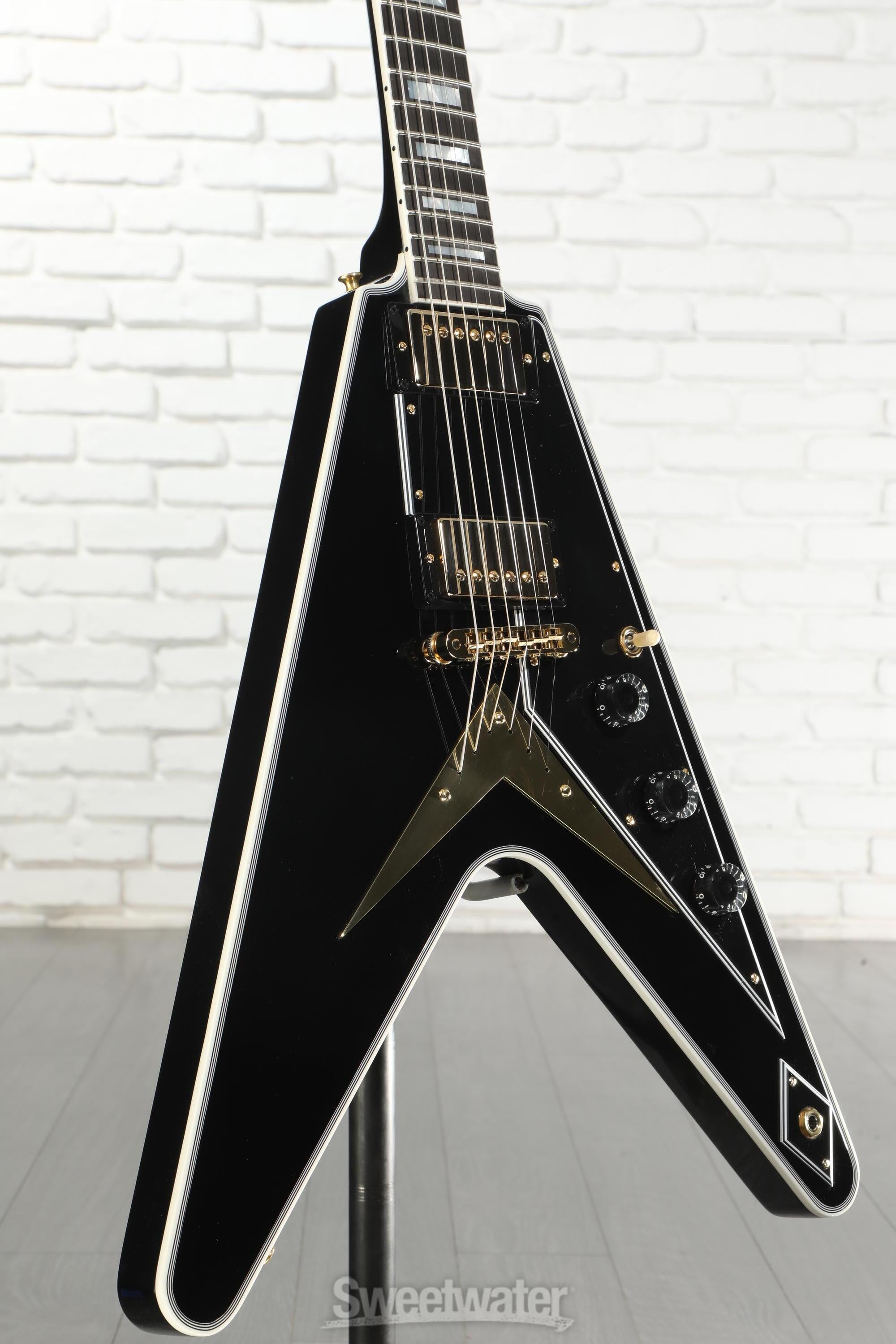 Gibson Custom Flying V Custom Electric Guitar - Ebony, Ebony