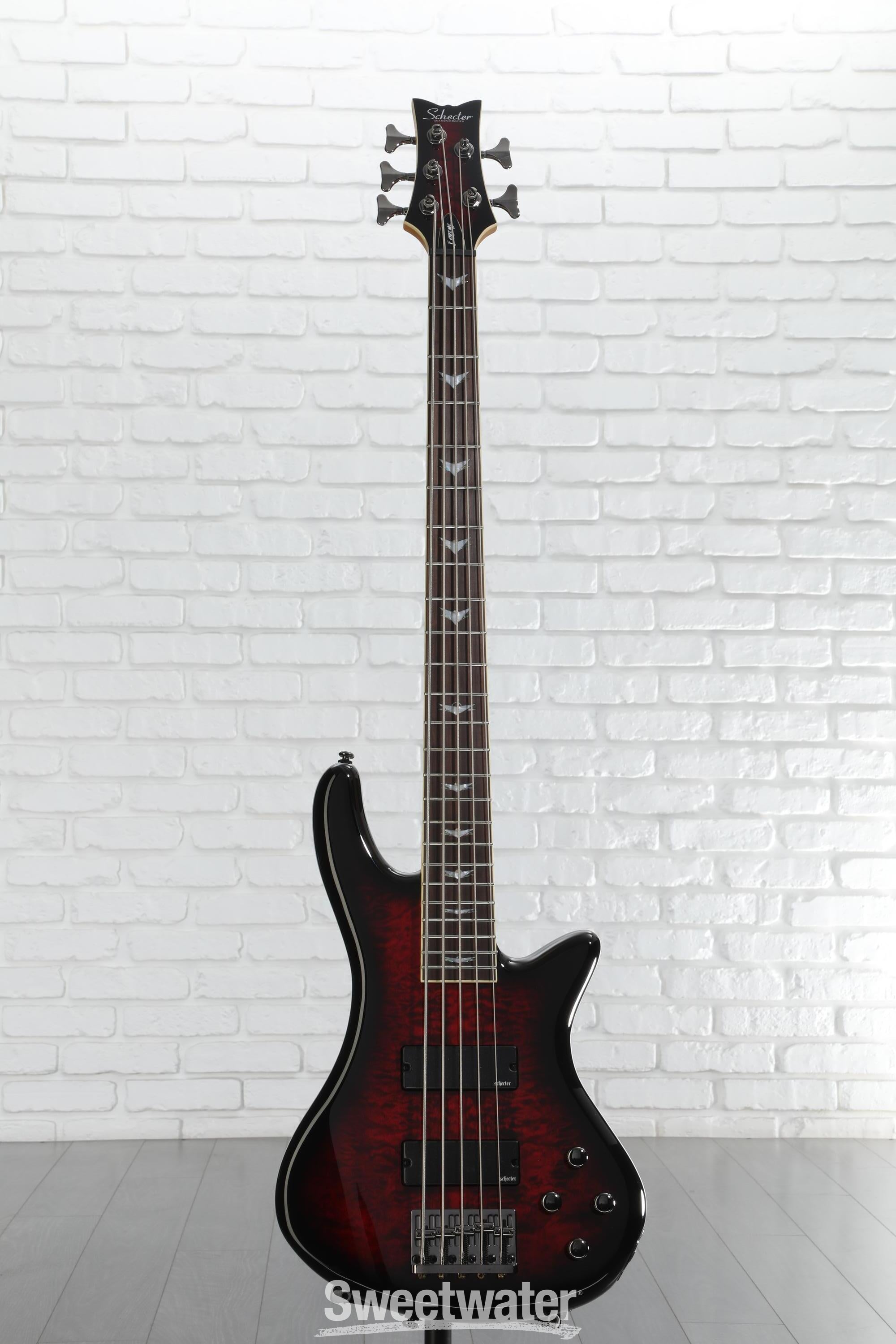 ベース SCHECTER Stiletto Extreme-5 Schecter Stiletto Extreme 5 Bass Guitar - Black Cherry