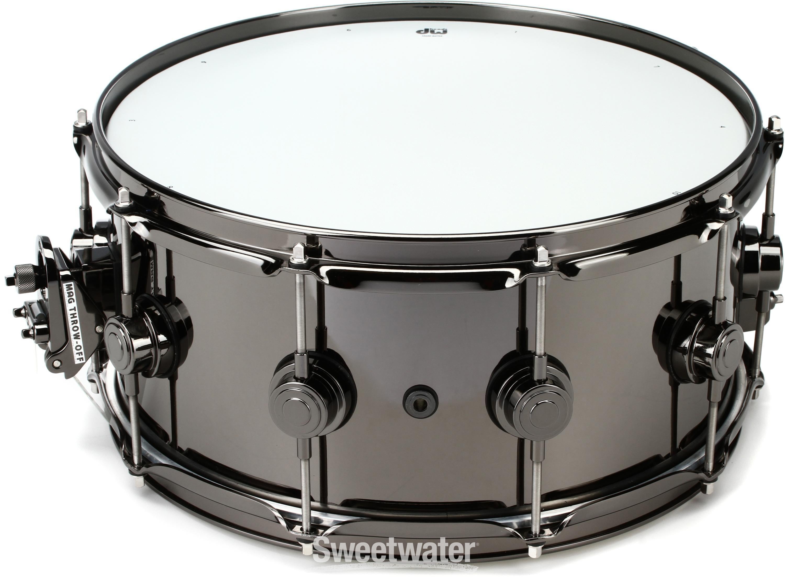 DW Collector's Series Metal Snare Drum - 6.5 x 14-inch - Black Nickel Over  Brass with Black Nickel Hardware