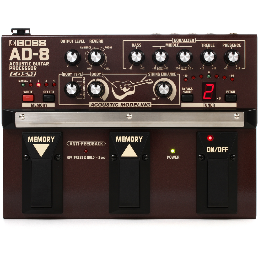 Boss AD-8 Acoustic Guitar Processor Pedal | Sweetwater Boss AD-8 Acoustic Guitar Processor Pedal | Sweetwater