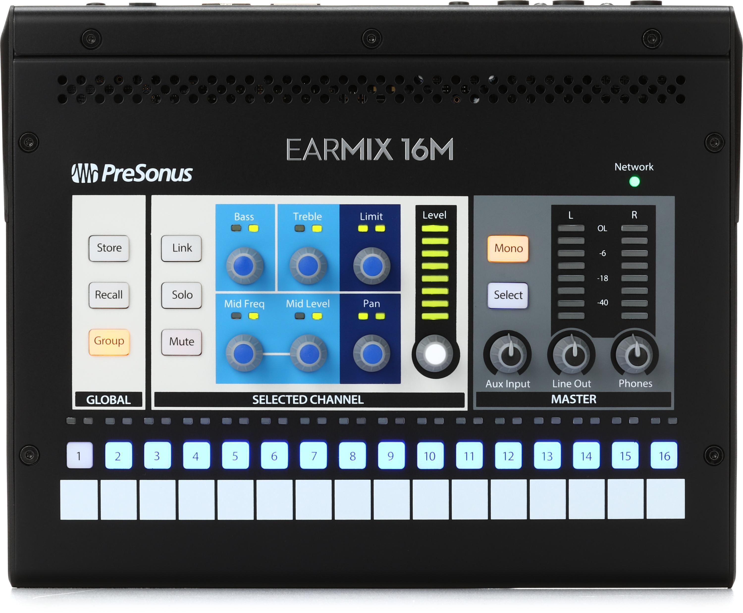 PreSonus EarMix 16M AVB Personal Monitor Mixer