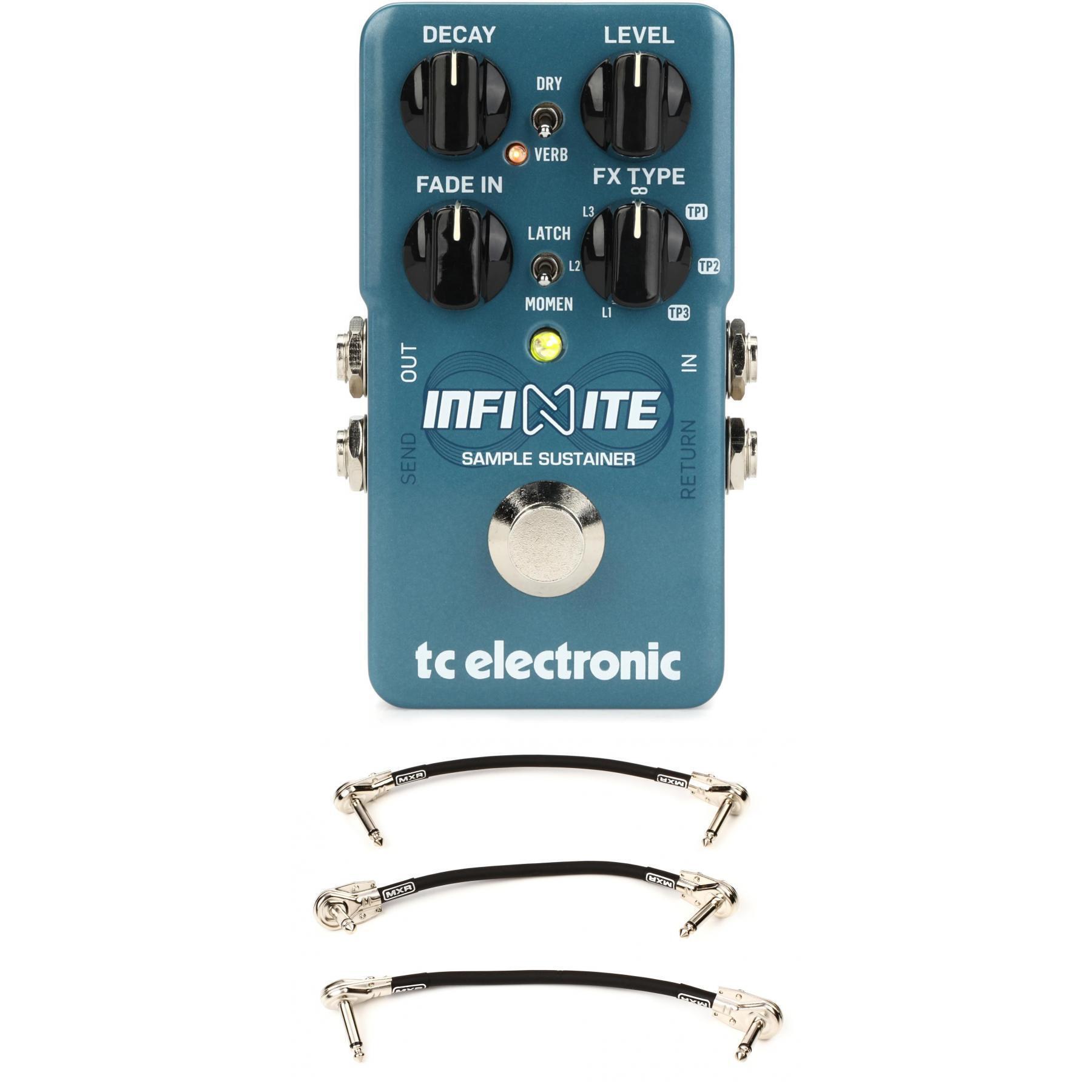 TC Electronic Infinite Sample Sustainer Pedal with 3 Patch Cables
