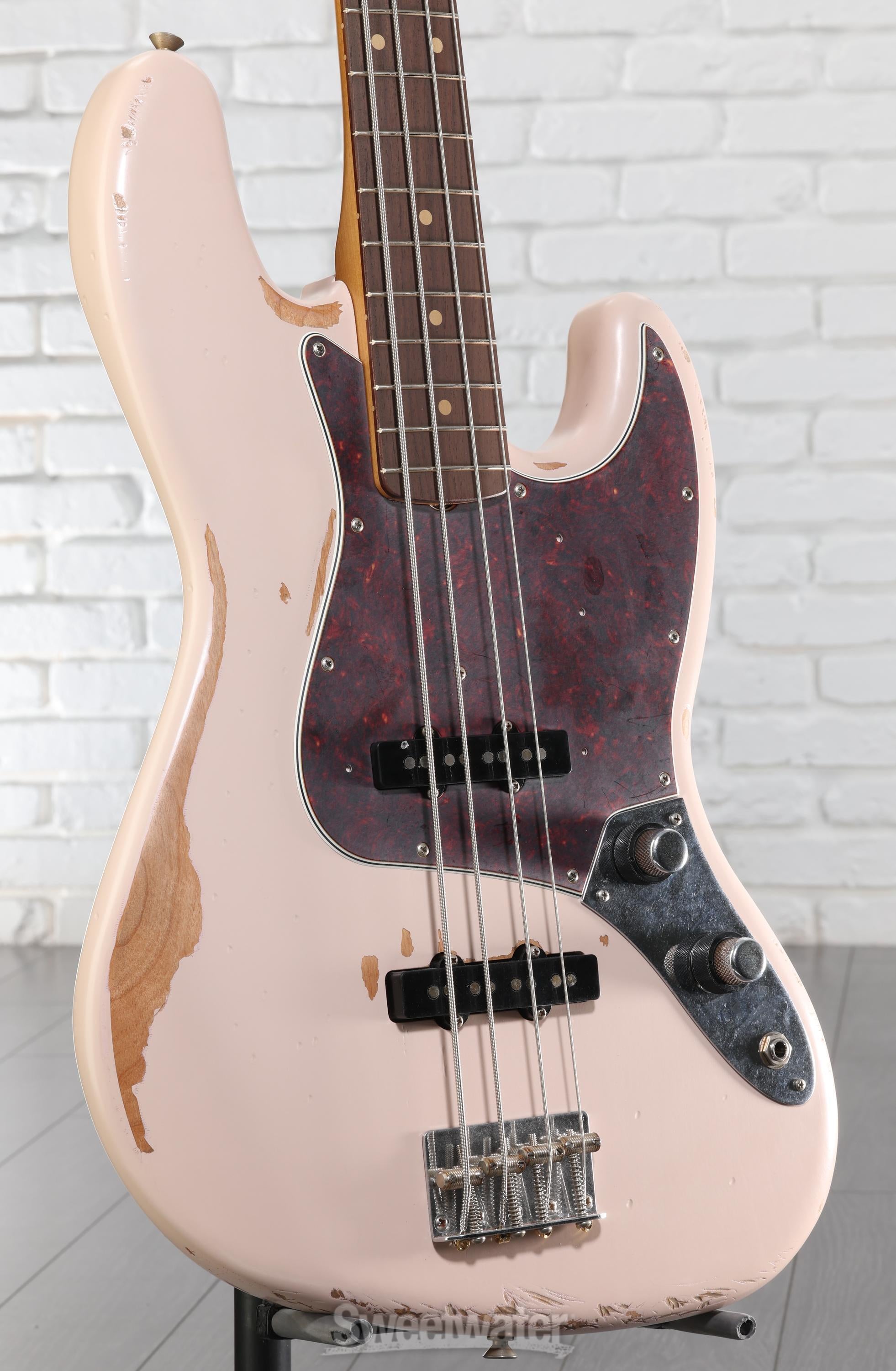 FENDER フェンダー Flea JazzBass Road Worn Fender Flea Signature Road Worn Jazz Bass Shell Pink | Guitar Center