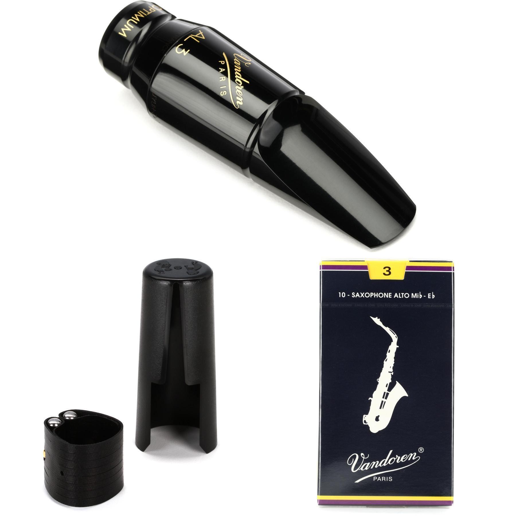 Vandoren SM711 Optimum Series Alto Saxophone Mouthpiece, Ligature, and