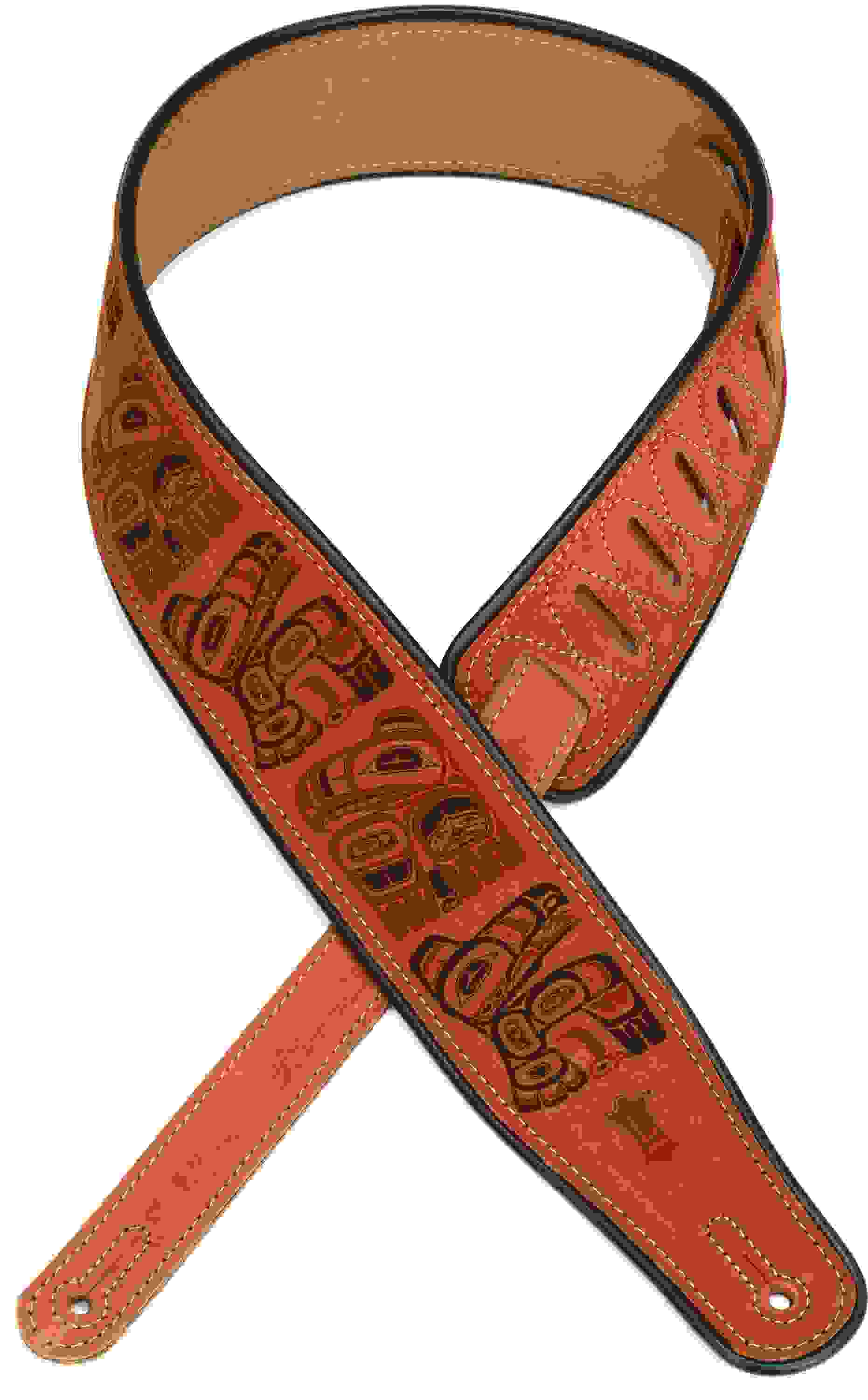 Levy's MSS3 2.5-inch Printed Suede Leather Guitar Strap - Haida Totem Pole Print
