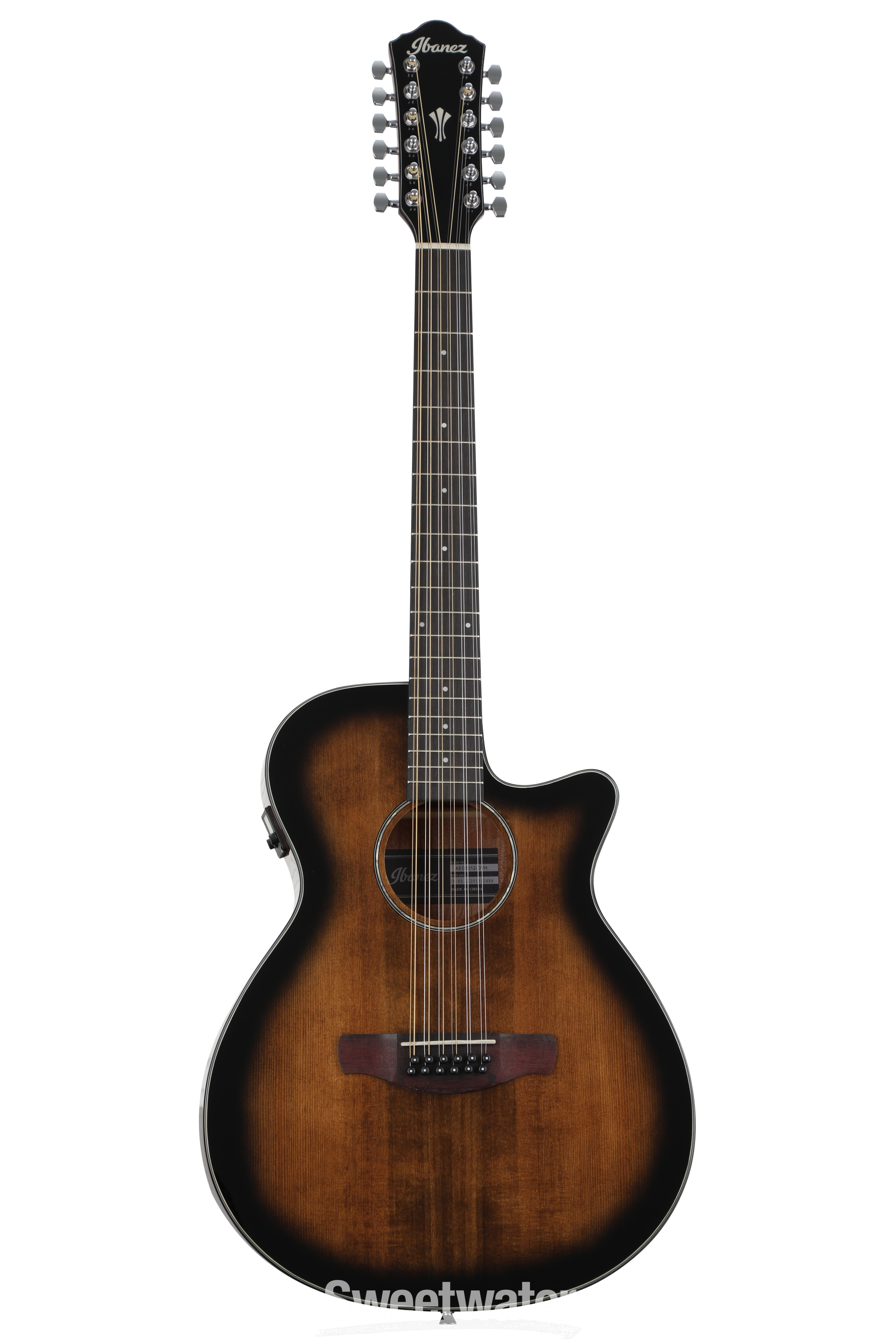 Ibanez AEG5012 12-string Acoustic-electric Guitar - Dark Violin Sunburst