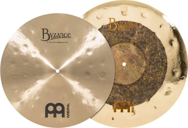 Meinl Cymbals Byzance Traditional Extra Thin Hammered Crash Cymbal and Dual Crash Cymbal - 16 and 18 inches