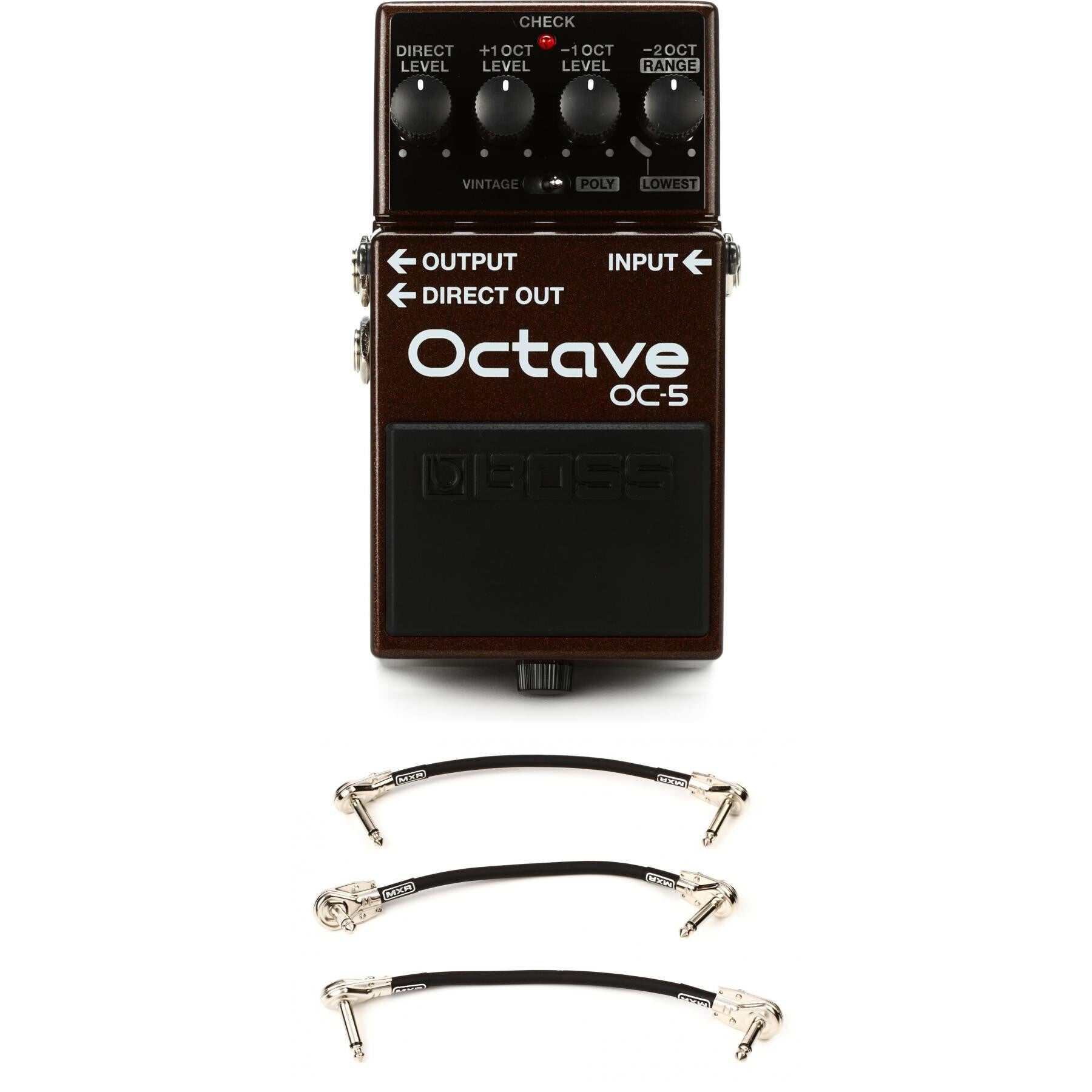 Boss OC-5 Octave Pedal with 3 Patch Cables | Sweetwater