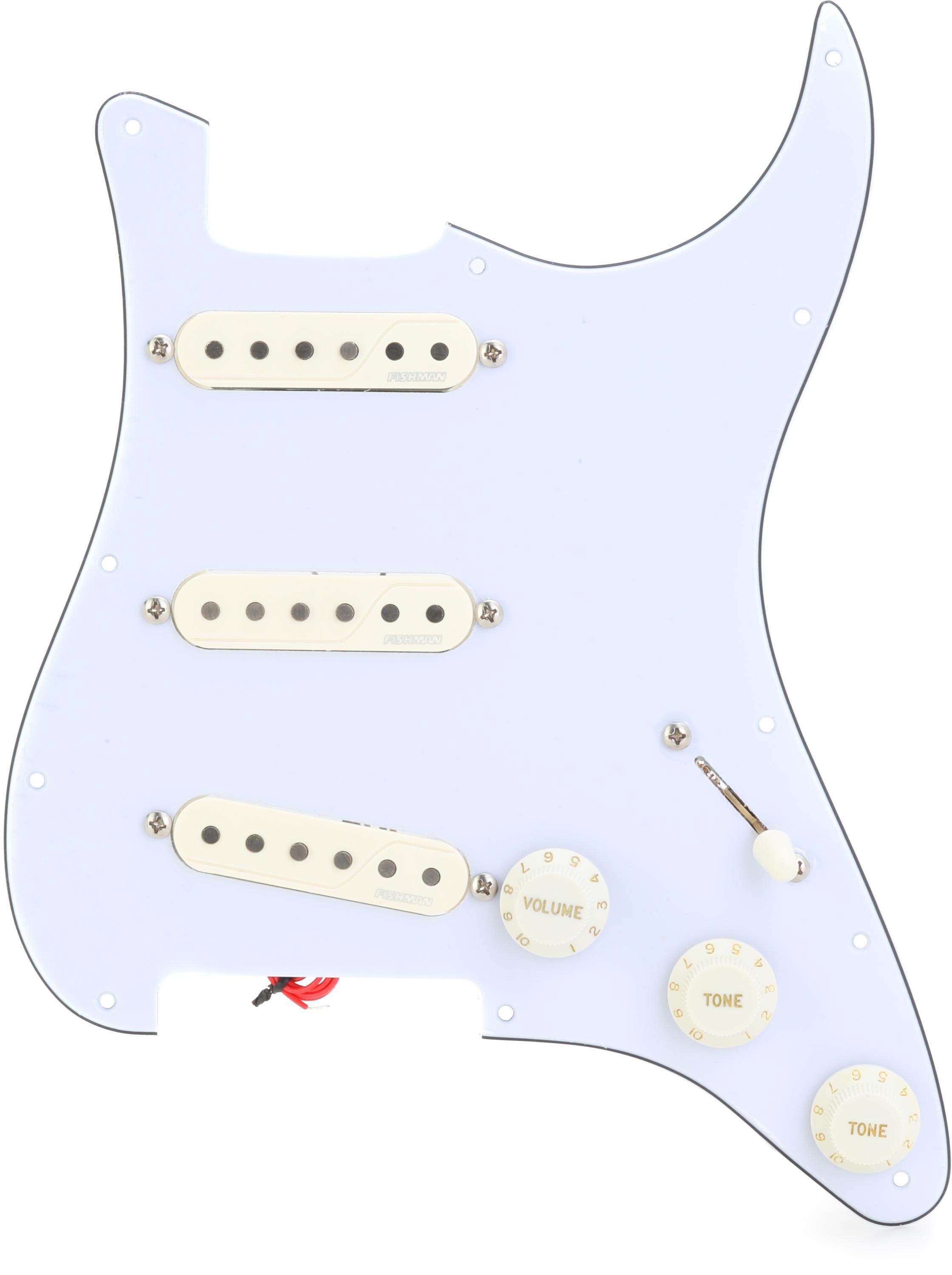 Fishman Fluence Stratocaster Loaded Pickguard - White | Sweetwater