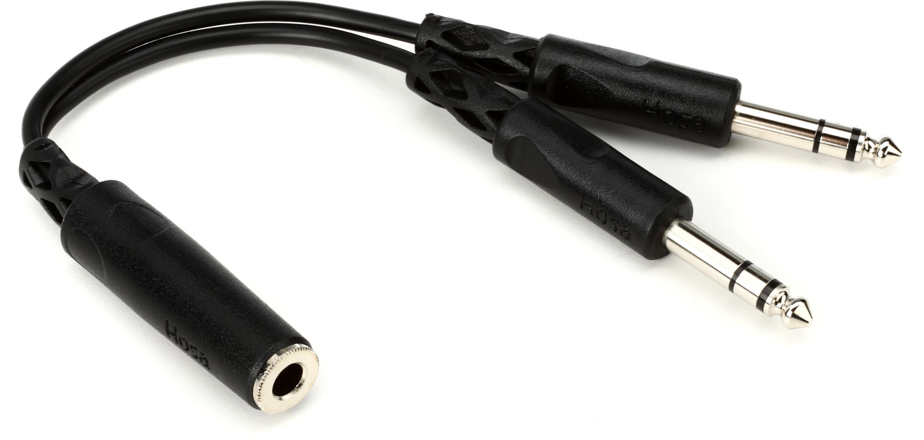 Hosa YPP-308 Y Cable - 1/4 inch TRS Female to Dual 1/4 inch TRS Male
