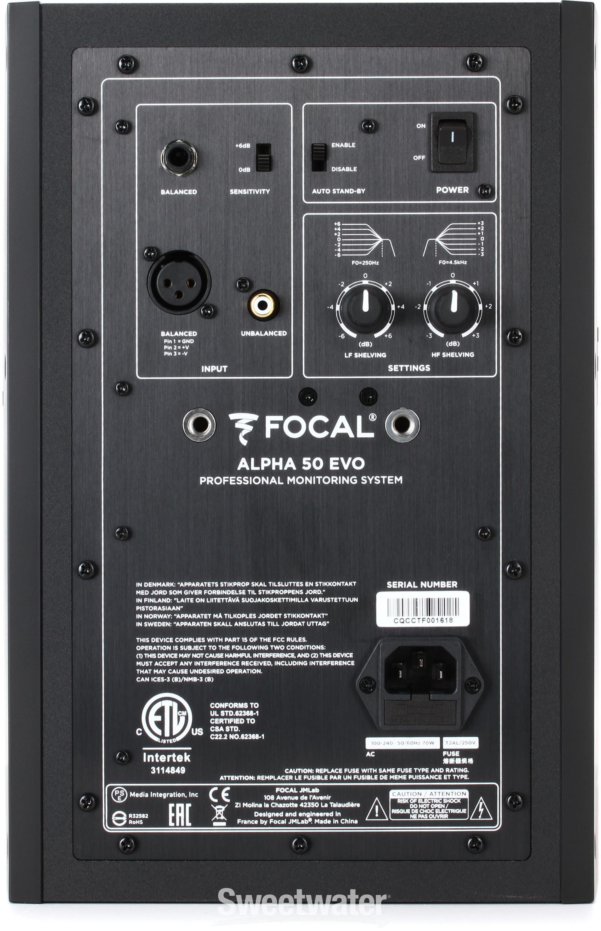 Focal Alpha 50 Evo 5 inch Powered Studio Monitor | Sweetwater