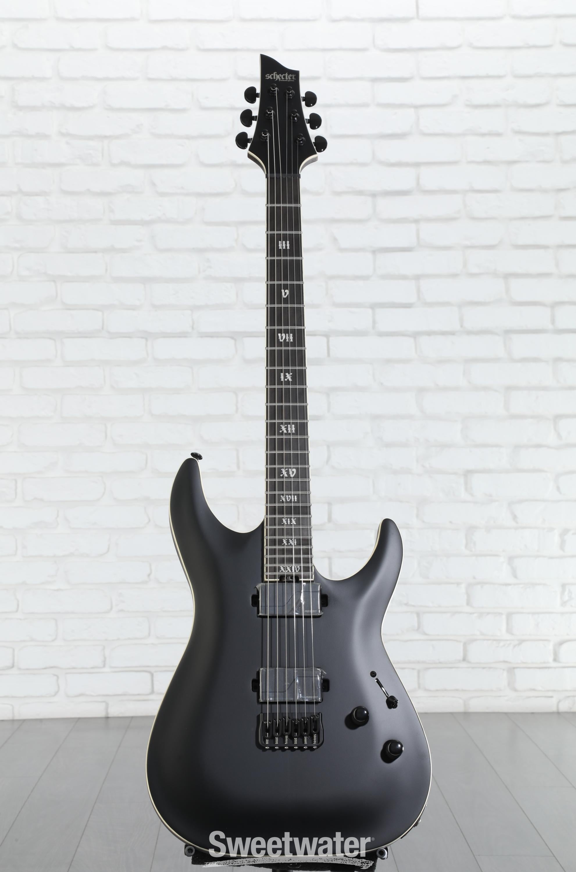 Schecter C-1 SLS Evil Twin Electric Guitar - Satin Black | Sweetwater