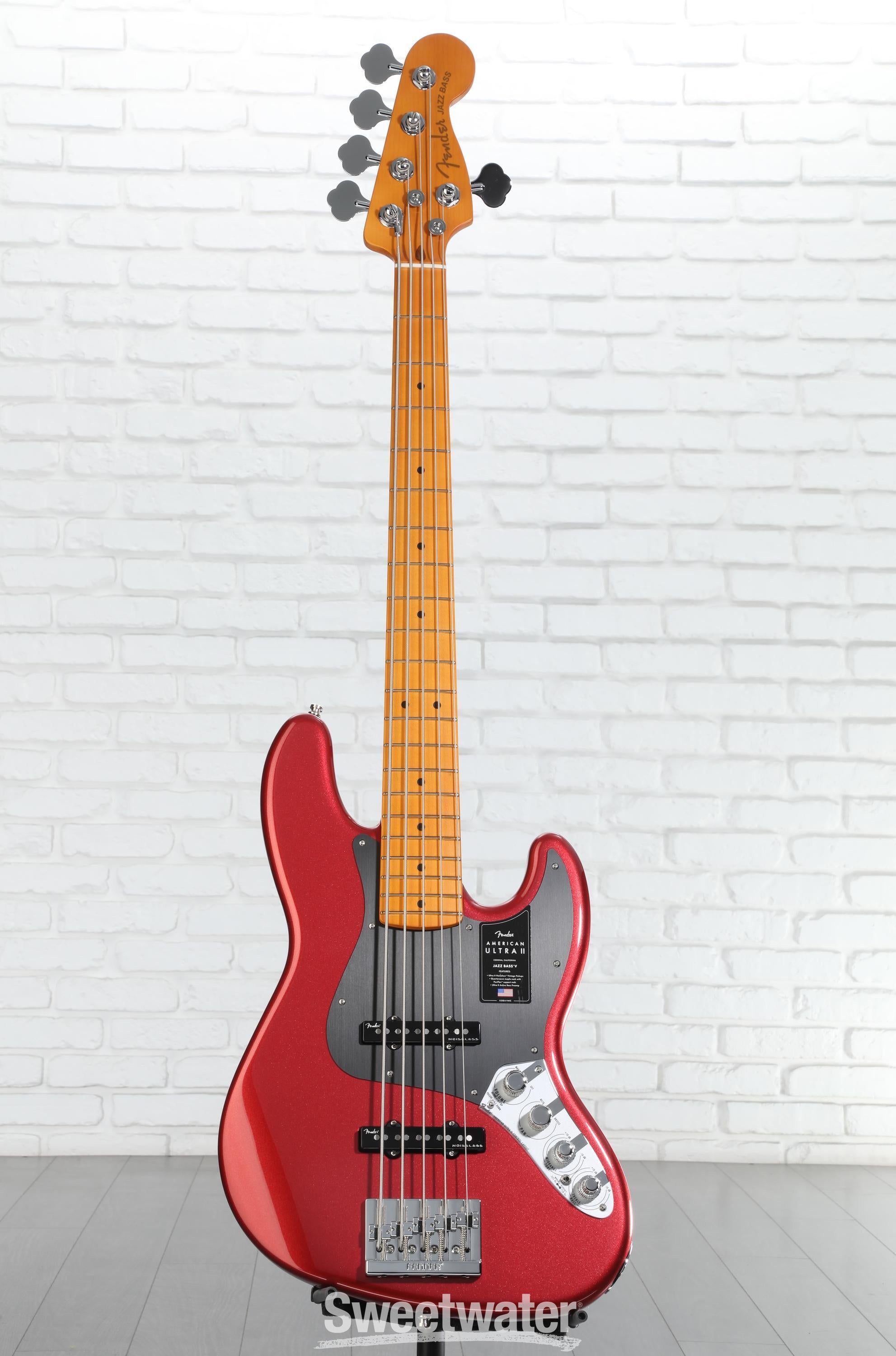 ベース Fender USA American Ultra II Jazz Bass Fender American Ultra II Jazz Bass V - Sinister Red, Maple