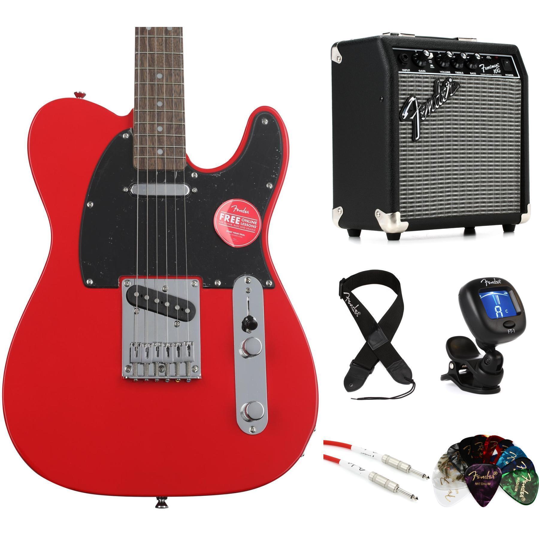 Squier Sonic Telecaster Electric Guitar and Fender Amp Bundle - Torino Red  | Sweetwater