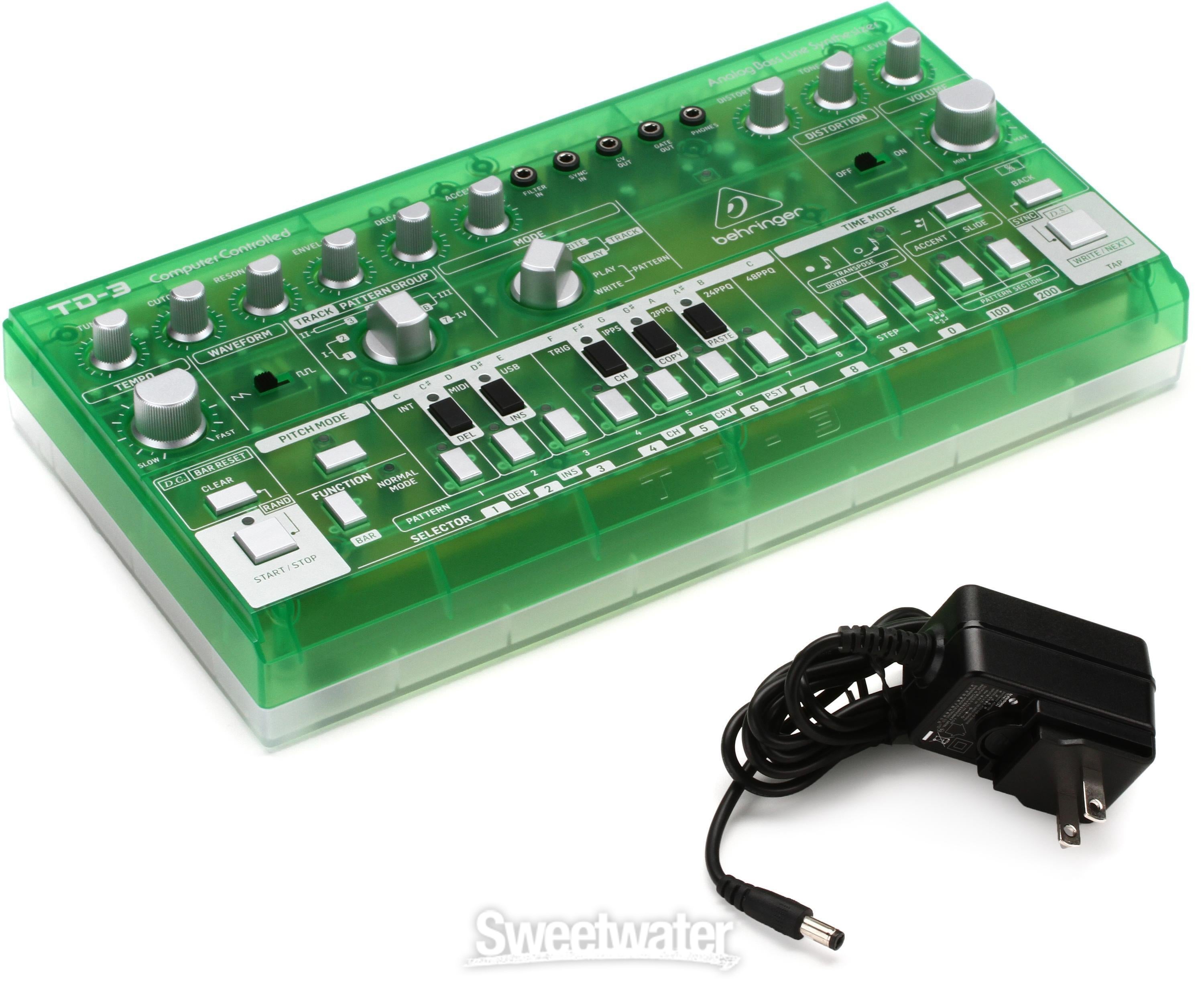 Behringer TD-3-LM Analog Bass Line Synthesizer - Lime | Sweetwater