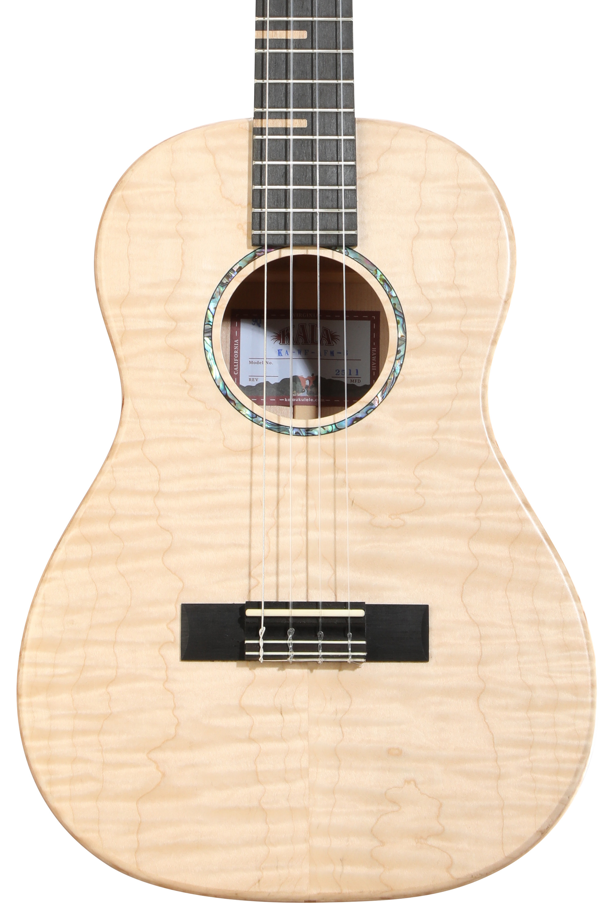 Photo of Kala Flame Maple Waterfall Baritone Ukulele - Natural Satin