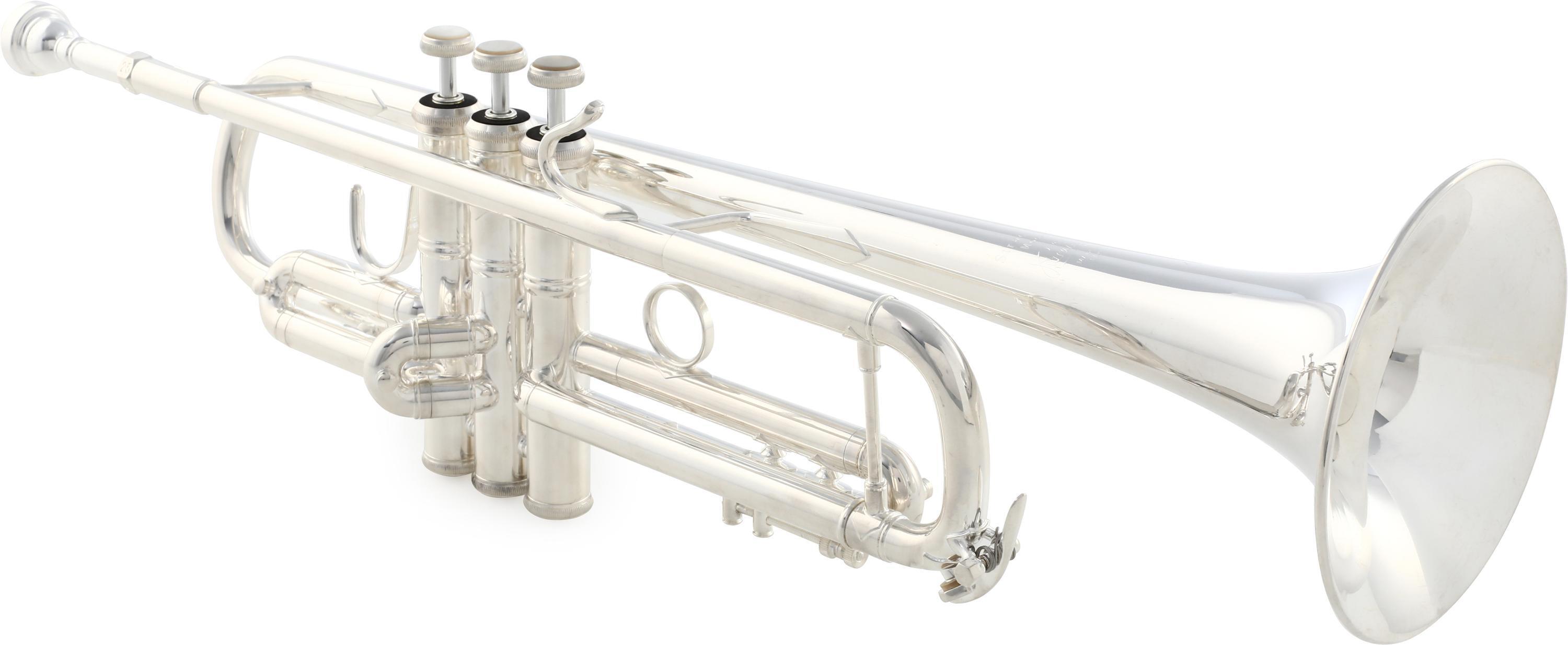 Bach LR180 Stradivarius Professional Bb Trumpet - Silver-Plated with 72  Bell and Reversed Lead Pipe