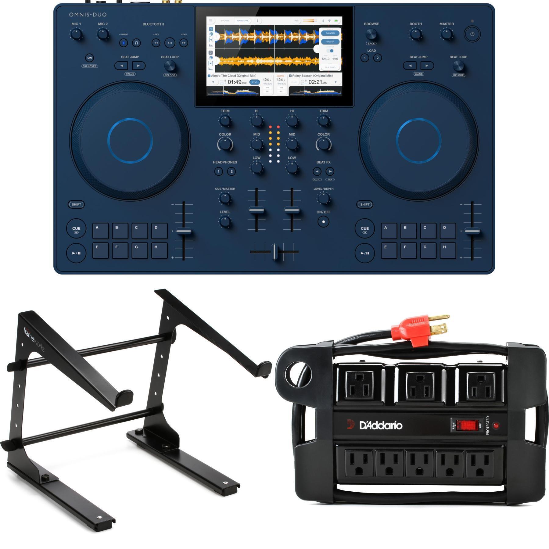 AlphaTheta Omnis Duo 2-deck Portable DJ System Laptop Stand Bundle ...