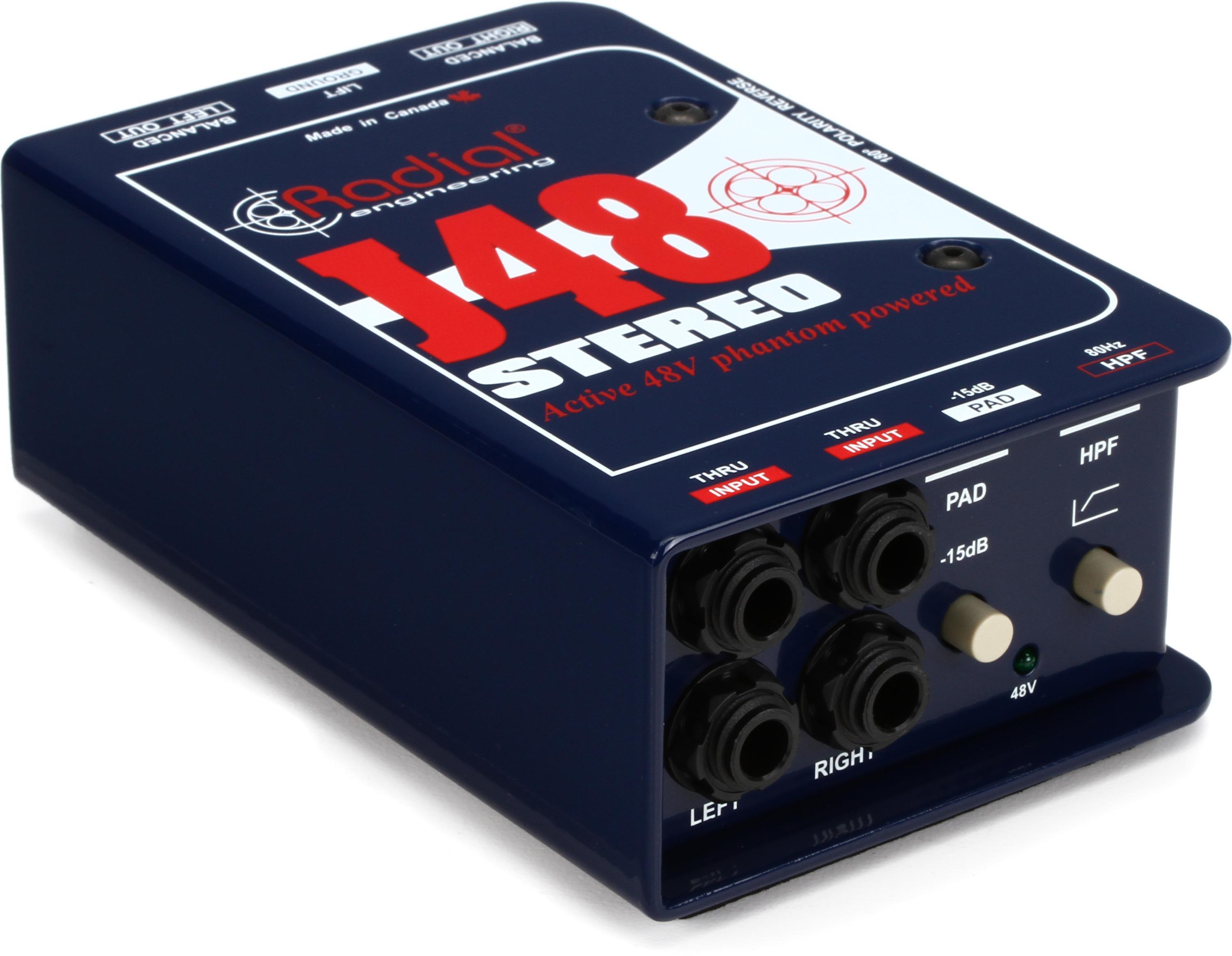 Radial J48 Stereo 2-channel Active Instrument Direct Box | Sweetwater