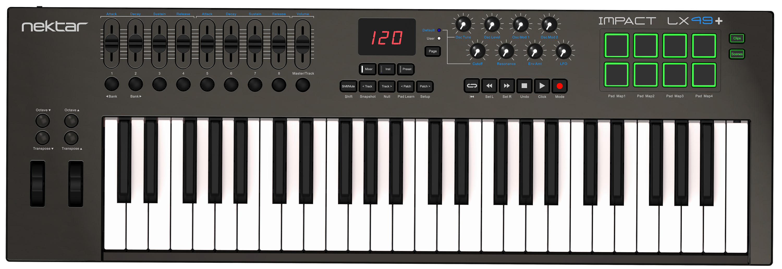 Nektar/IMPACT LX49+/MIDIキーボード Nektar Impact LX49+ 49-key Keyboard Controller | Sweetwater
