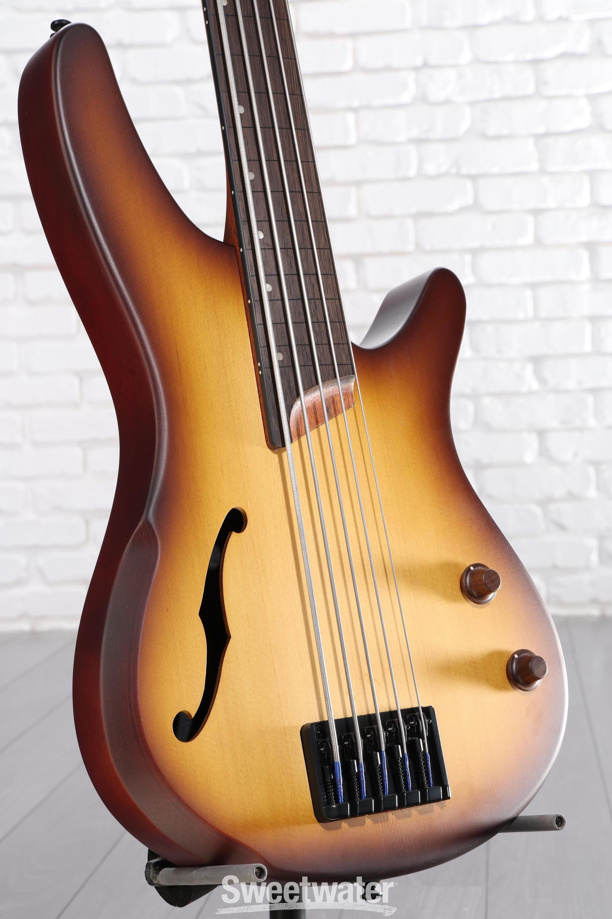 Ibanez SRH505F Fretless Bass Guitar - Natural Browned Burst Flat
