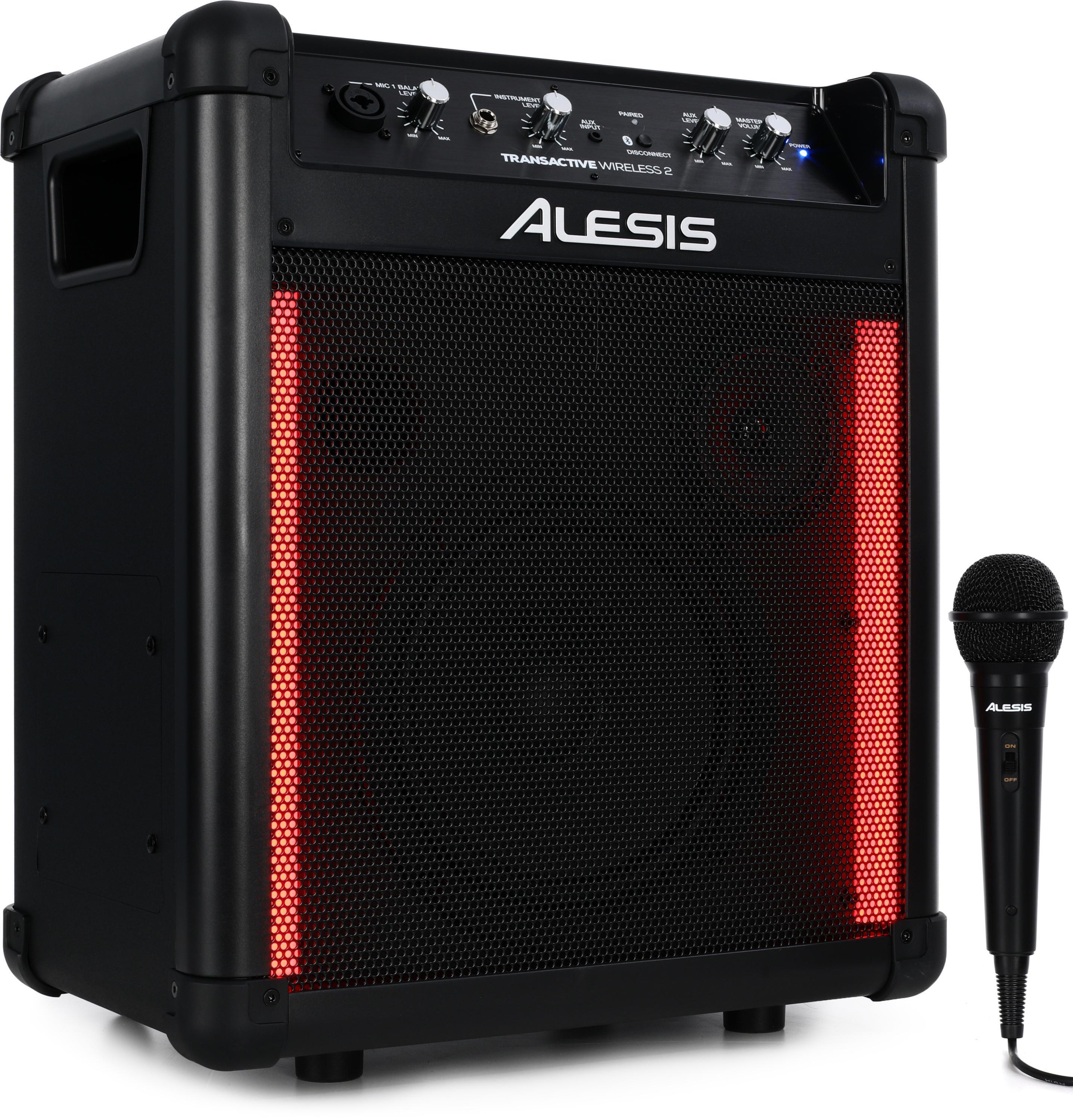 Alesis TransActive Wireless 2 Portable Rechargeable Bluetooth PA Speaker  with Lighting