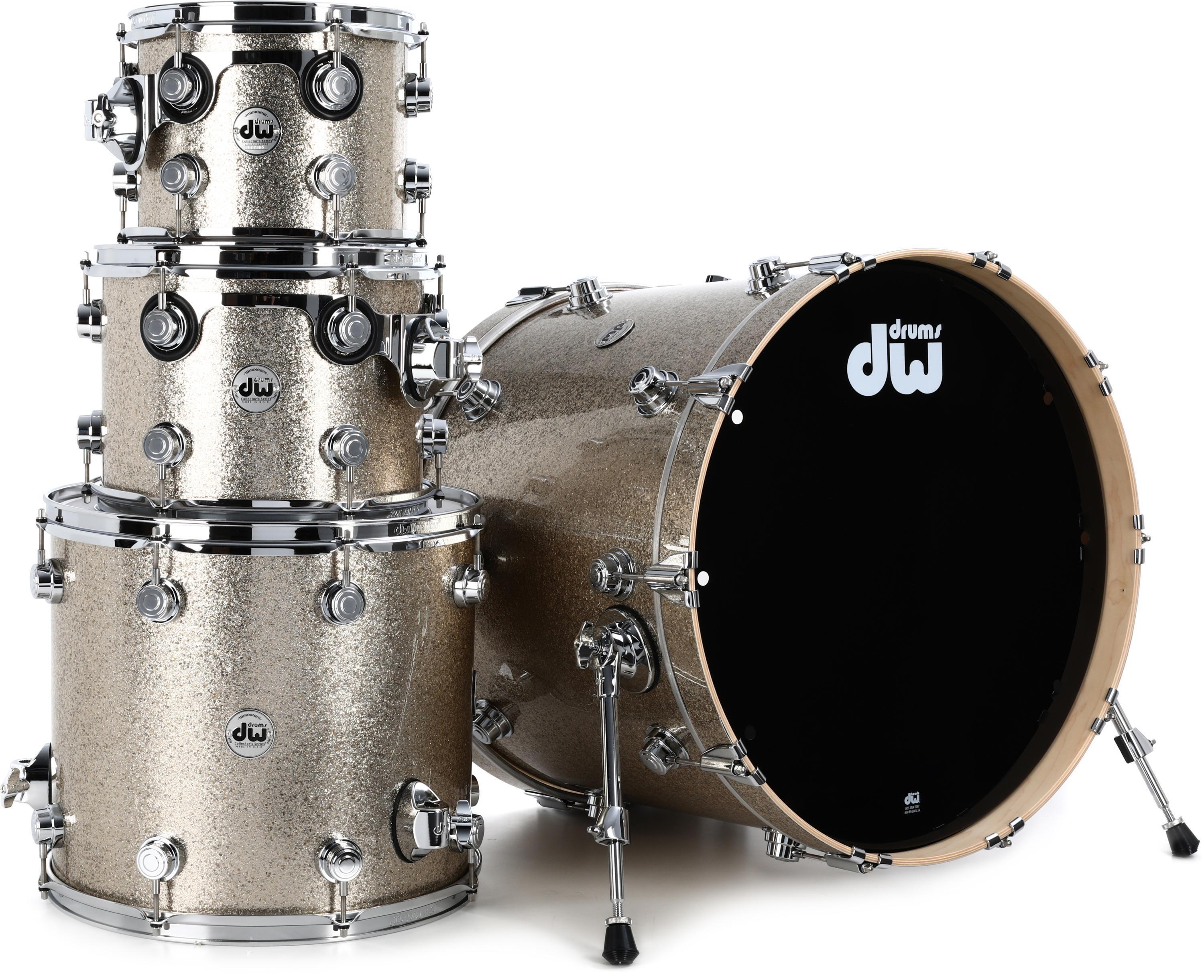 DW Collector's Series FinishPly 4-piece Shell Pack - Nickel Sparkle Glass