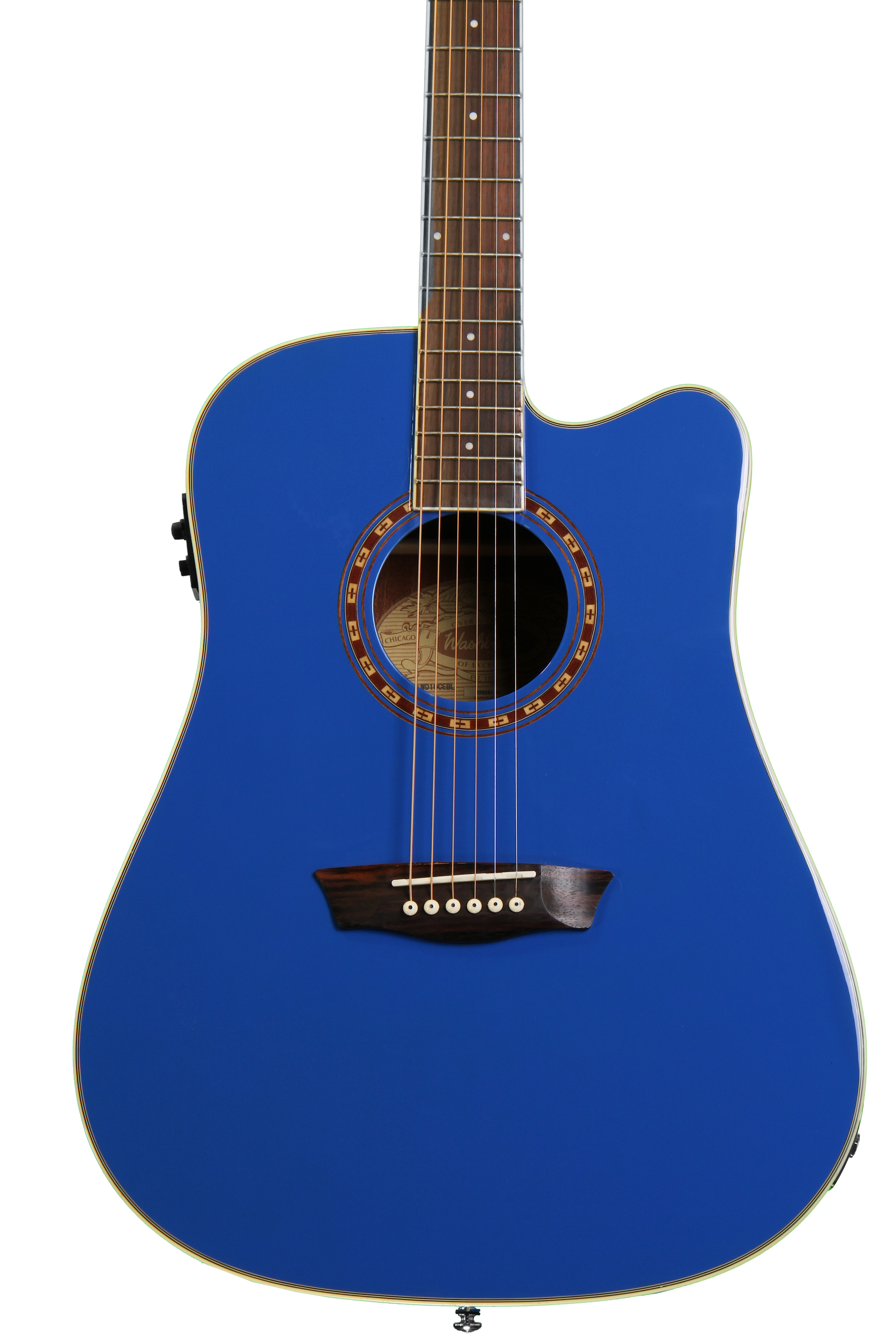 Washburn WD10CEBL Dreadnought Cutaway - Blue | Sweetwater